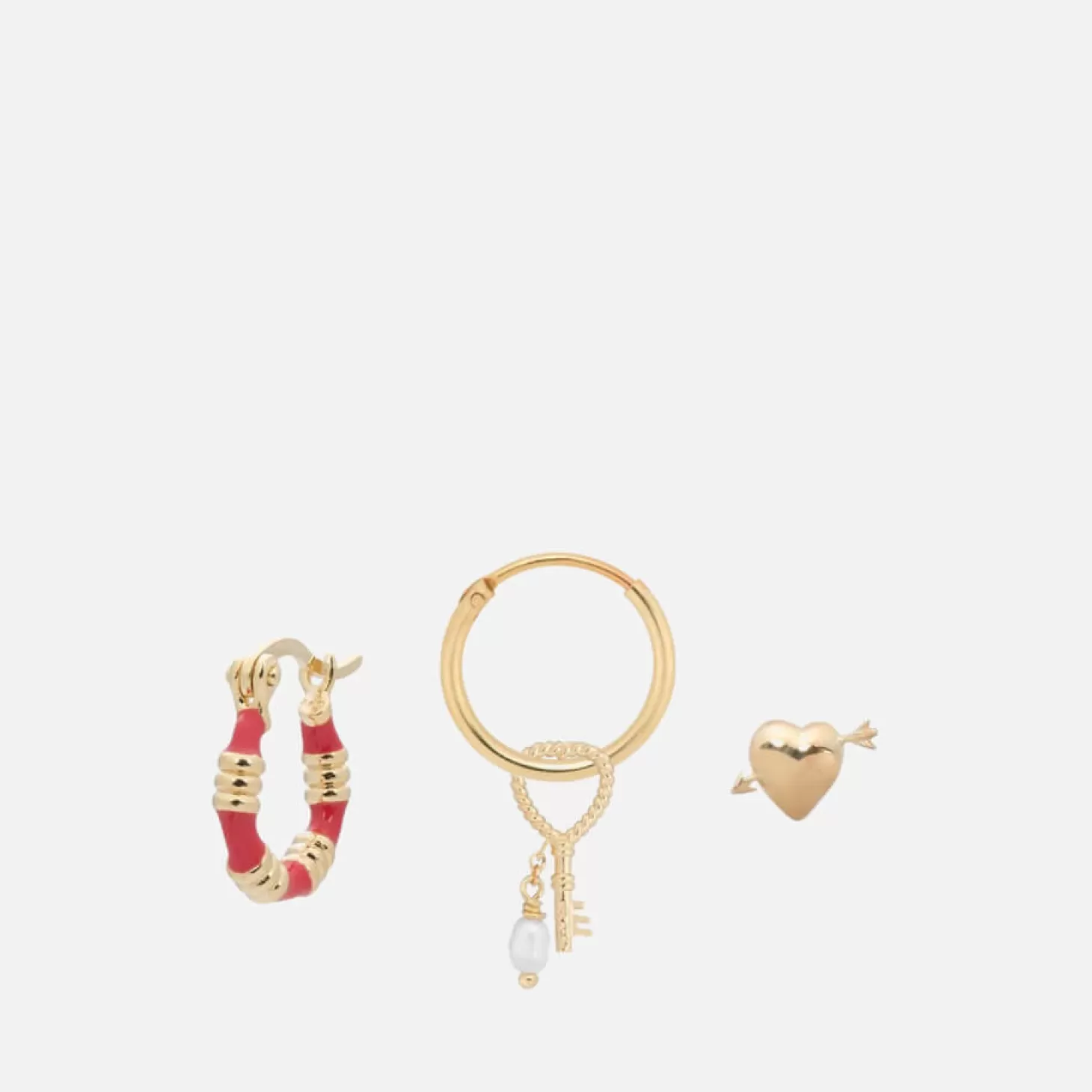 Dear Heart Gold-Plated Earrings Set*anna + nina Fashion