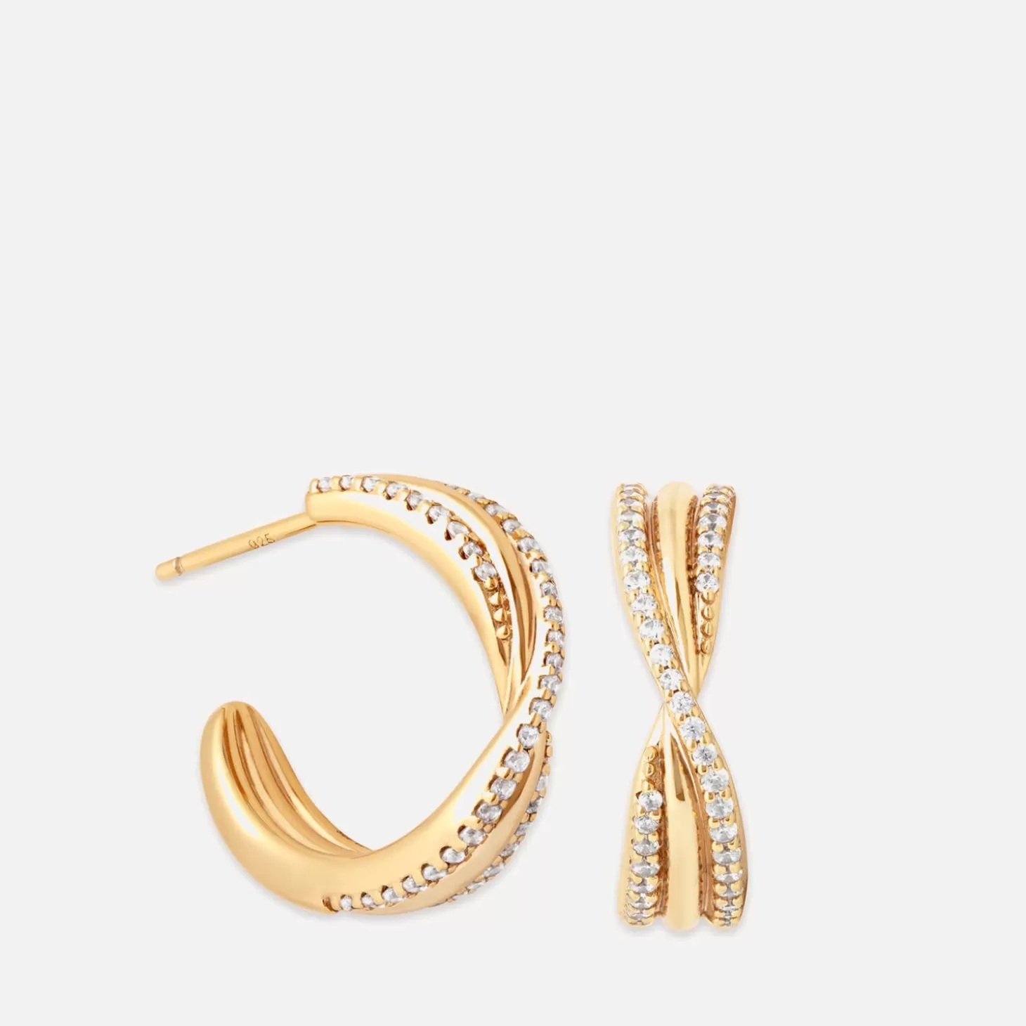 Pave Twist Gold-Plated Silver Earrings*Astrid & Miyu Online