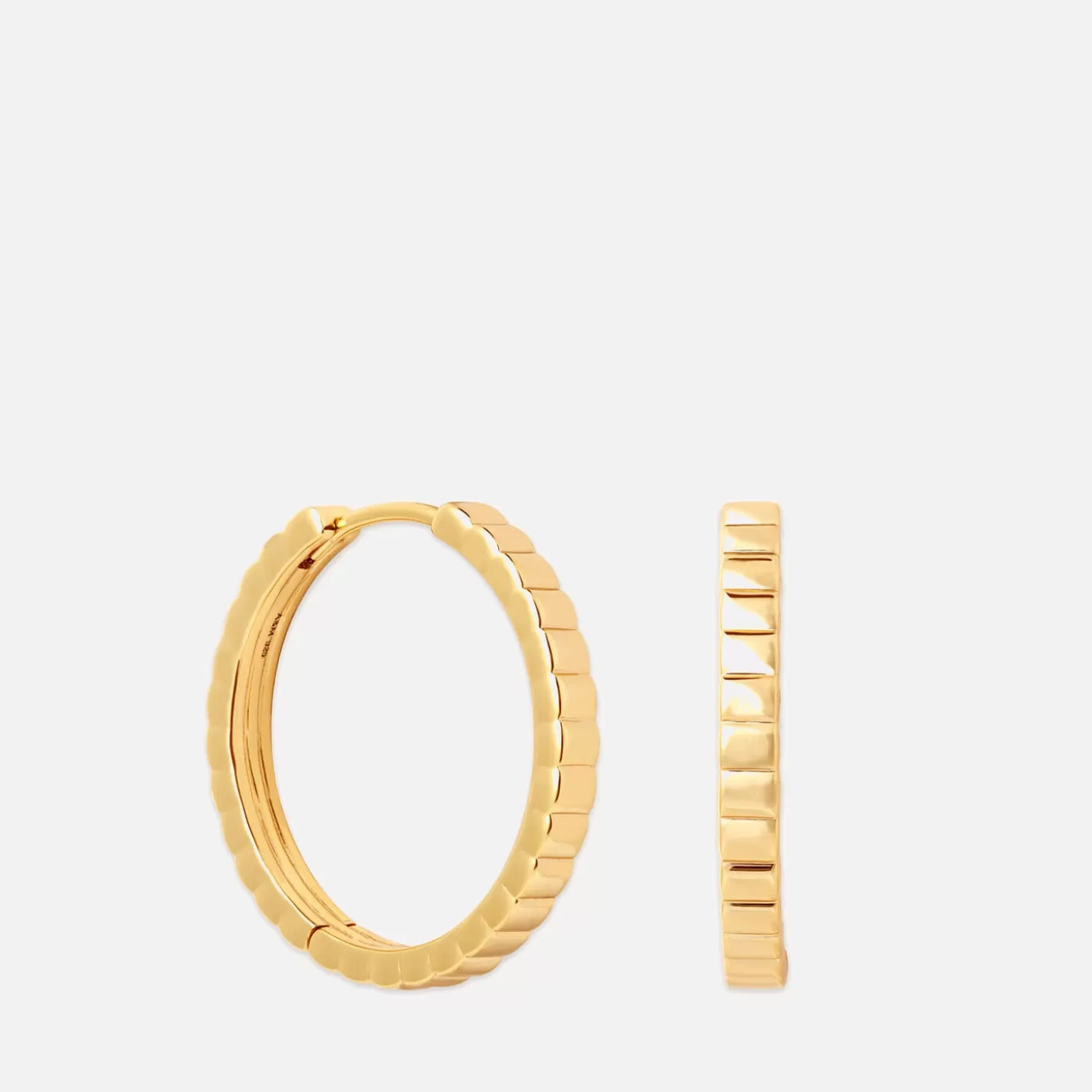 Ridged Gold-Plated Silver Hoop Earrings*Astrid & Miyu Shop