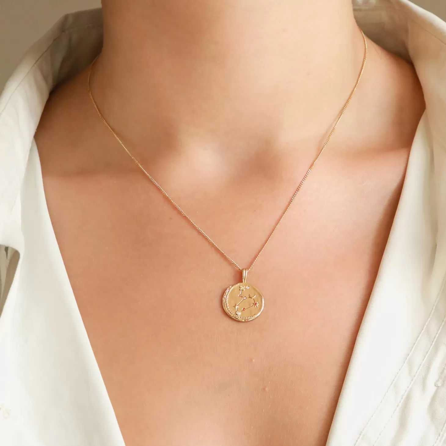 Women's Zodiac Leo Pendant Necklace - Gold*Astrid & Miyu Clearance