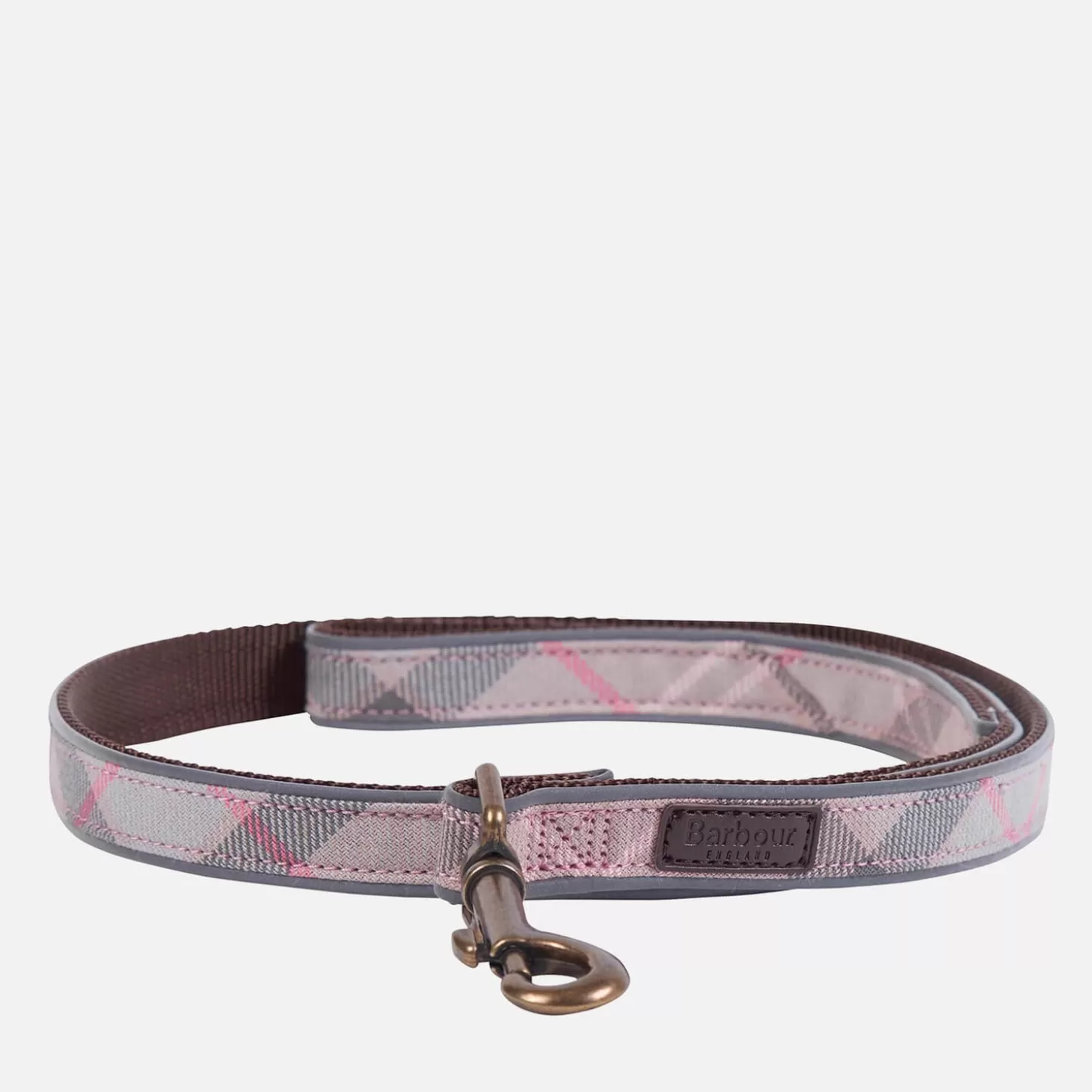 Dogs Reflective Tartan Lead - Taupe/Pink Tartan*Barbour Store