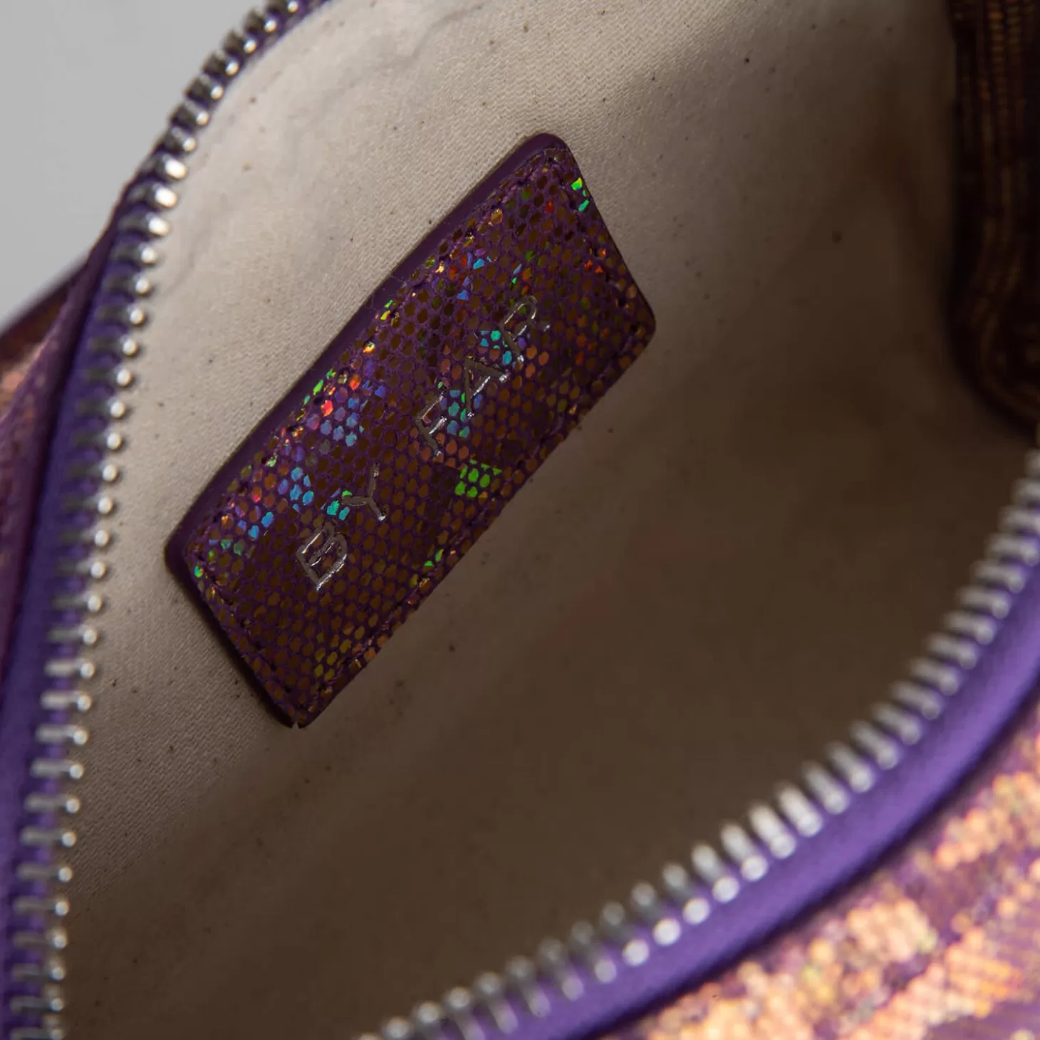 Women's Dora Hologram Leather Bag - Disco Violet*BY FAR Shop