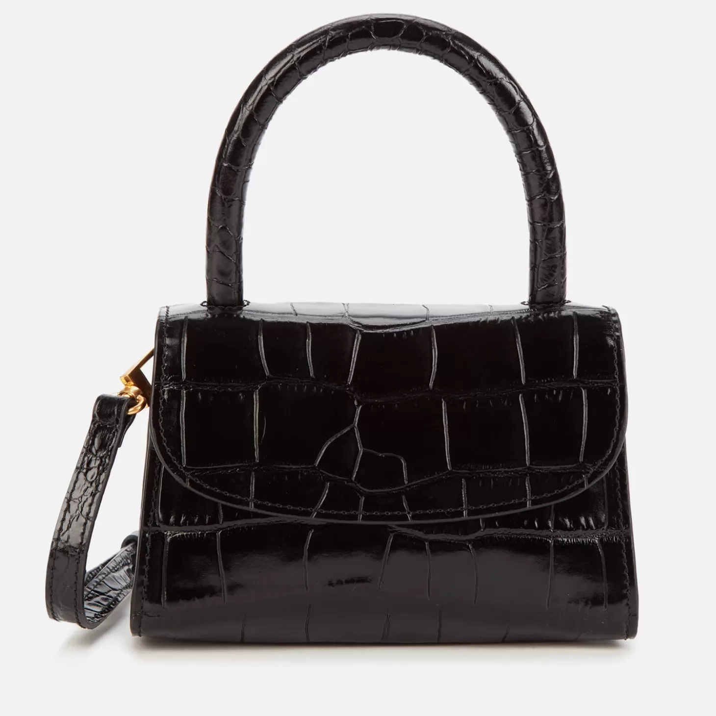 Women's Mini Croco Top Handle Bag - Black*BY FAR Clearance