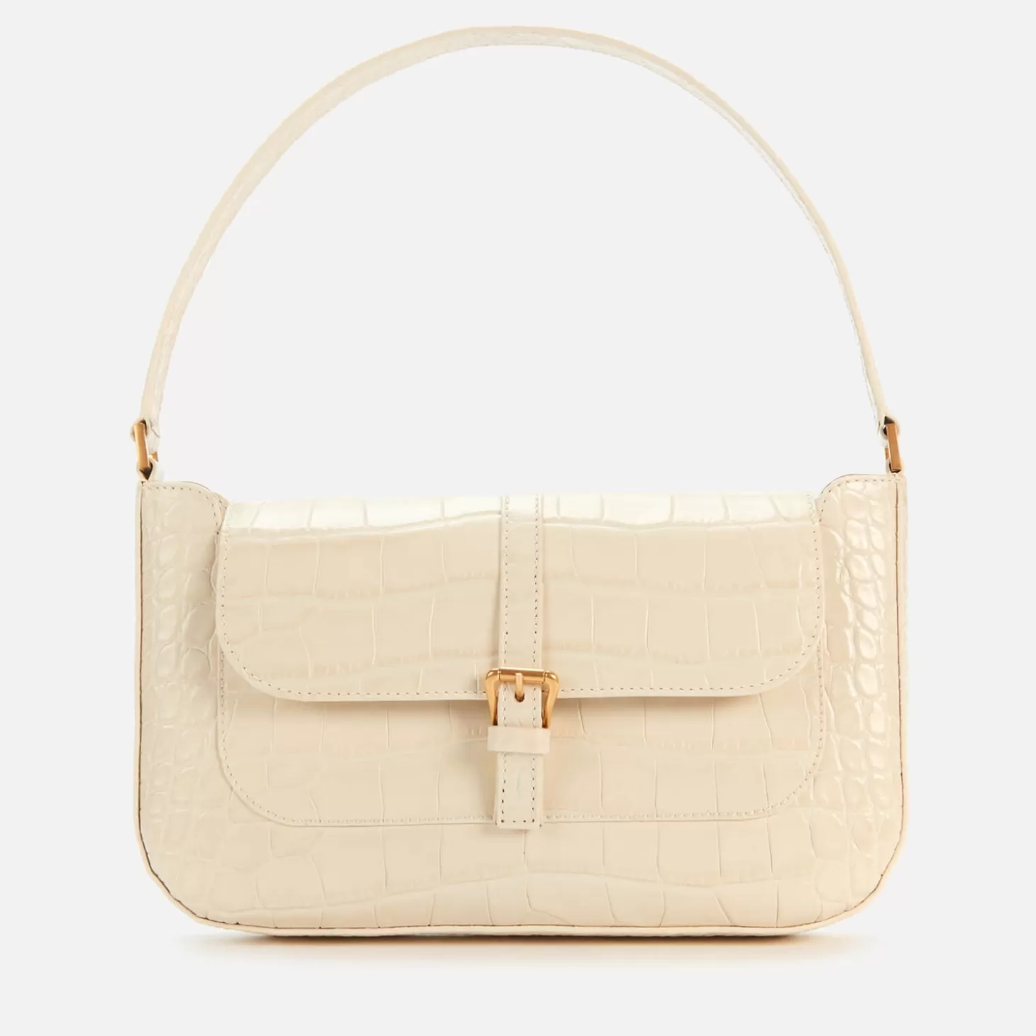 Women's Miranda Croco Shoulder Bag - Cream*BY FAR Clearance