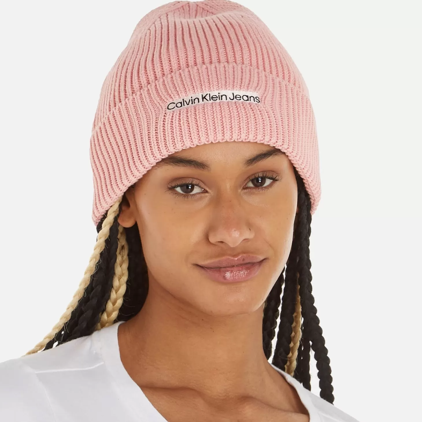 Institutional Ribbed-Cotton Blend Beanie*Calvin Klein Jeans Cheap