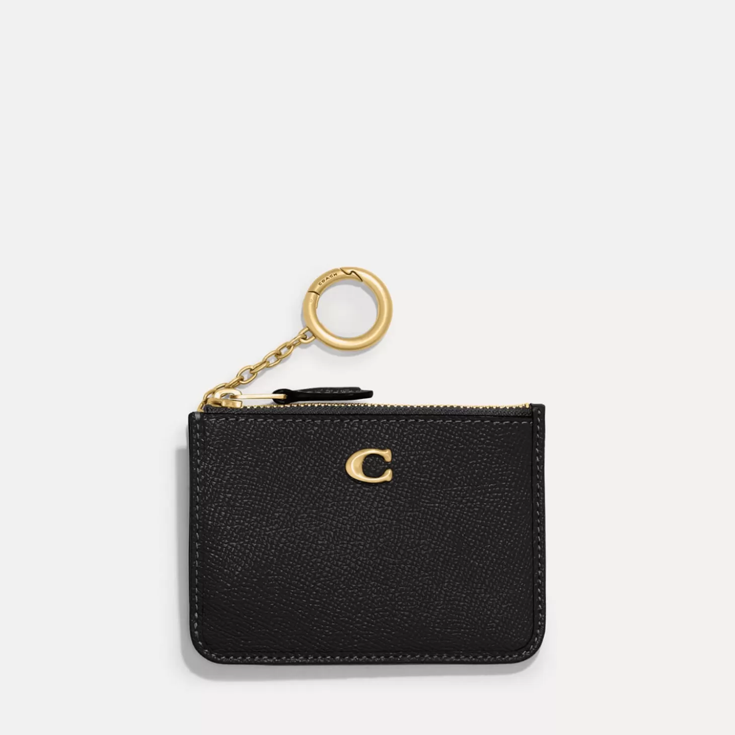 Mini Pebbled Crossgrain Leather Id Wallet*Coach Outlet