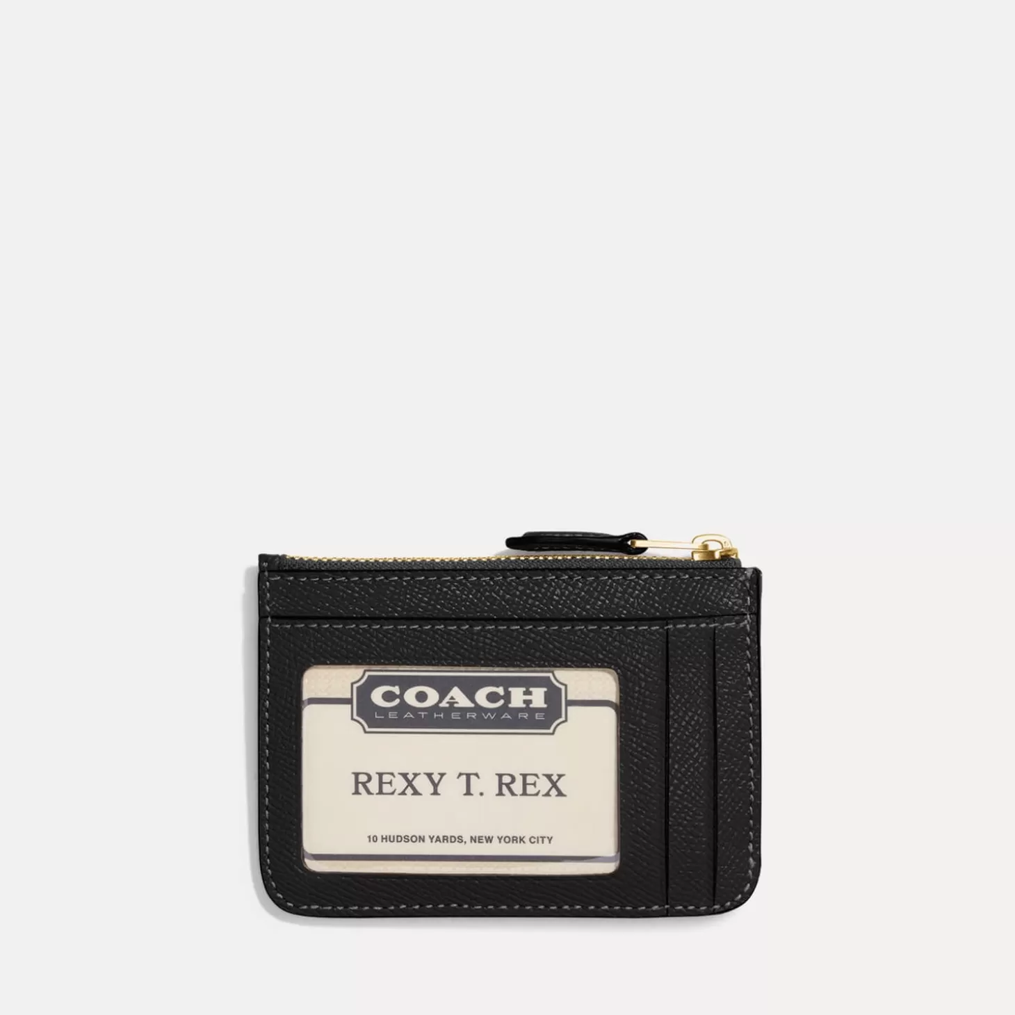 Mini Pebbled Crossgrain Leather Id Wallet*Coach Outlet