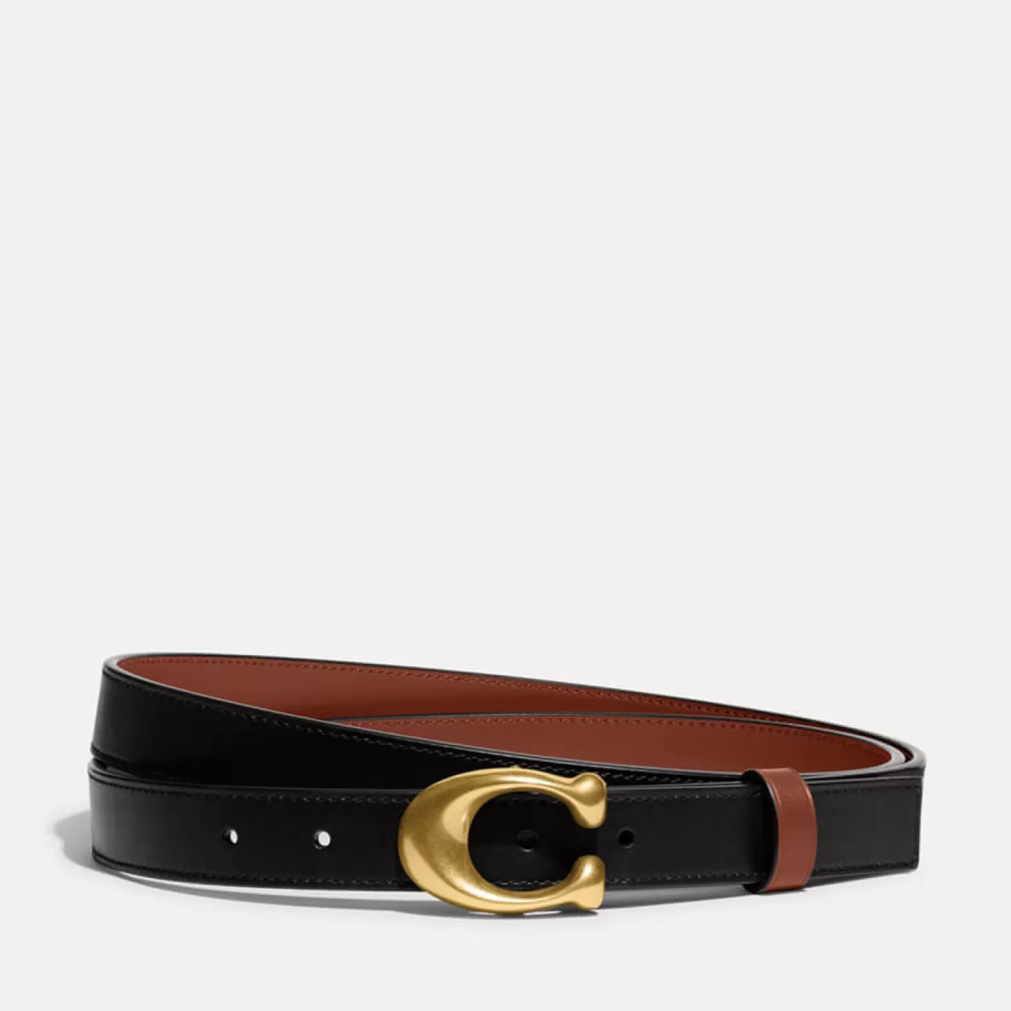 25Mm Sculpted C Leather Reversible Belt*Coach Hot