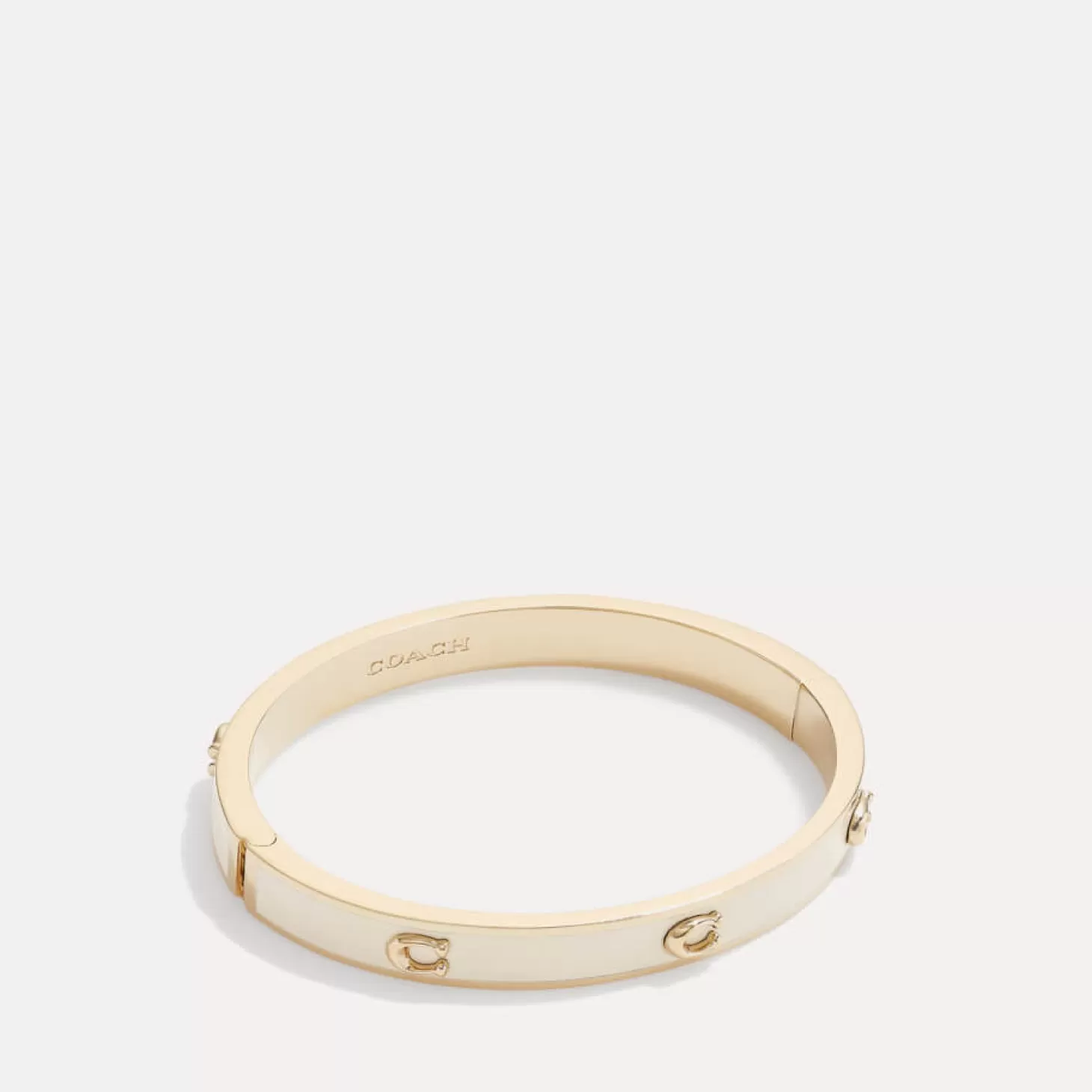 Pegged C Hinged Gold-Tone Bracelet*Coach Discount