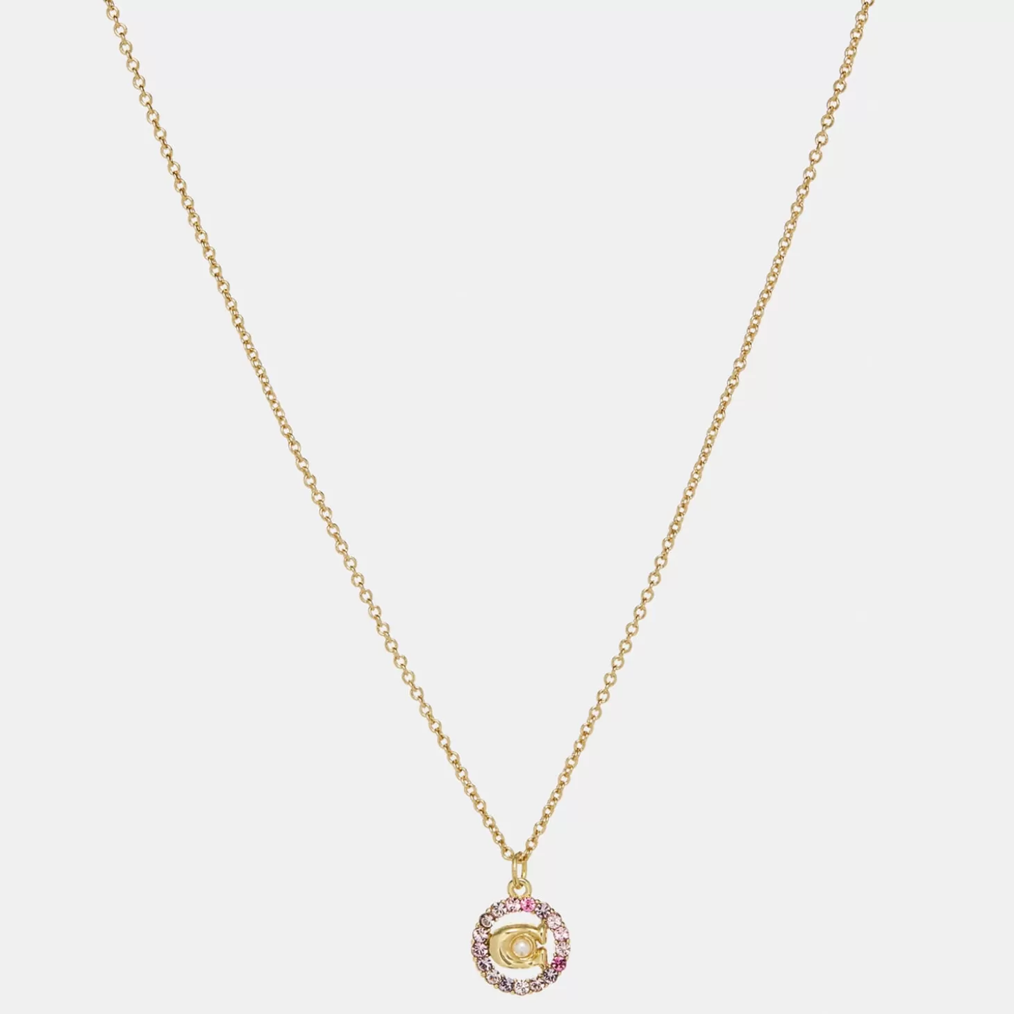 Women's C Multi Crystal Necklace - Gold/Pink Multi*Coach Sale