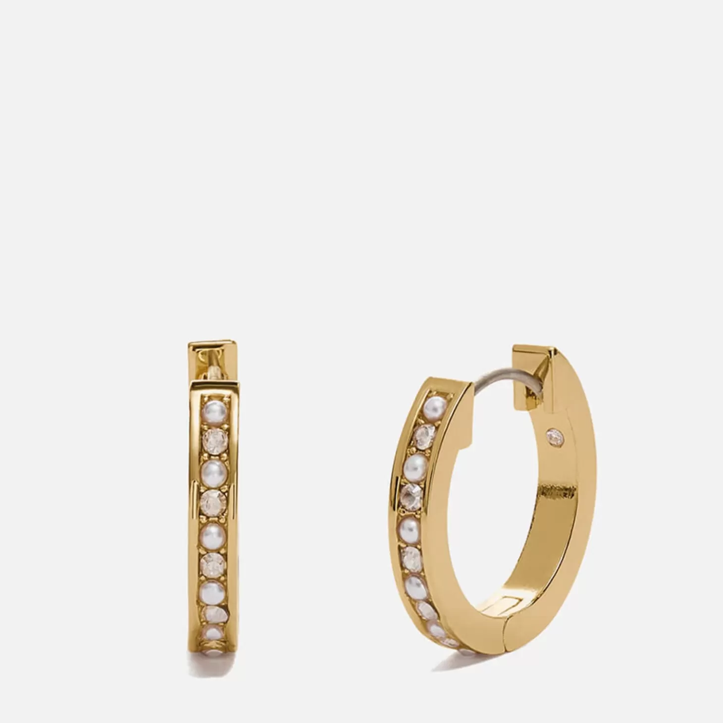 Women's Classic Pearl Huggie - Gold*Coach Best