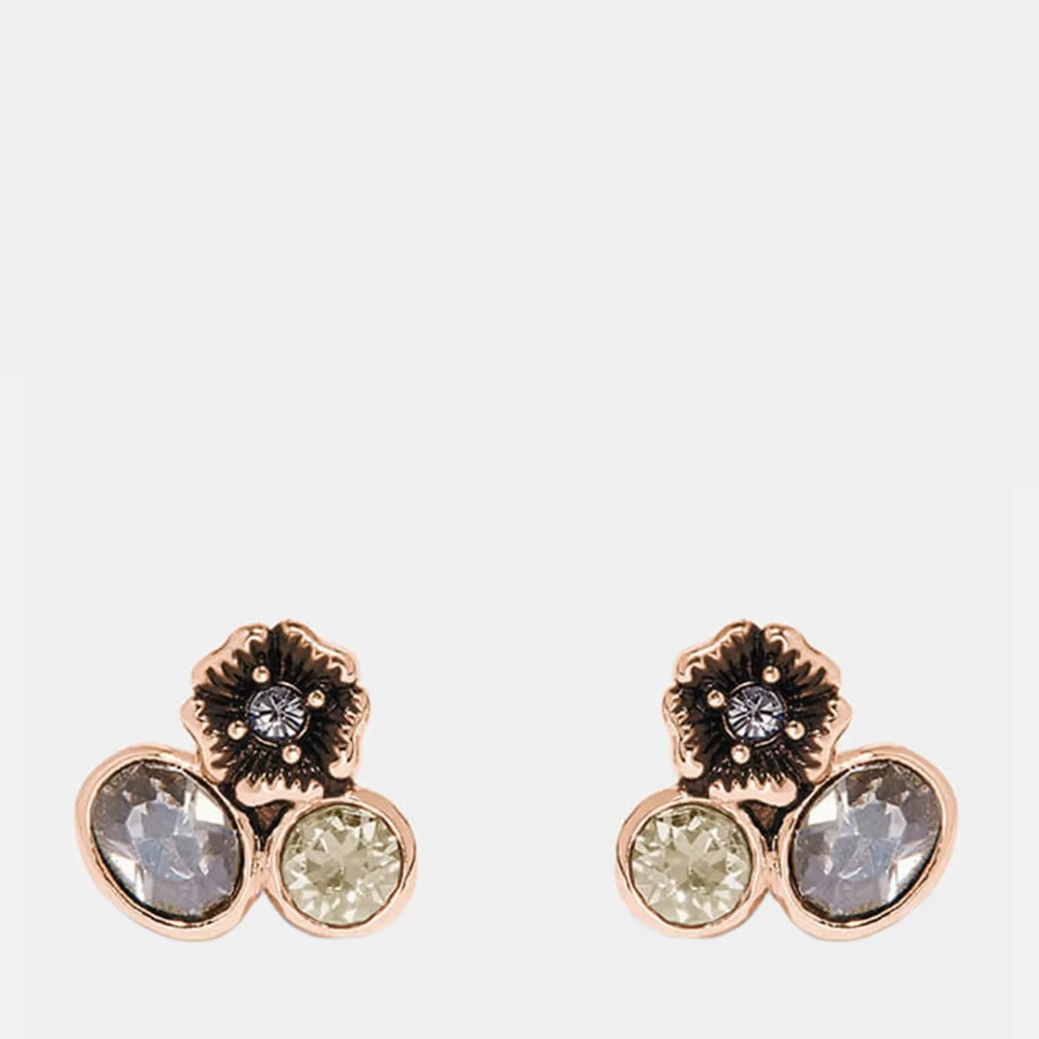 Women's Mini Tea Rose Cluster Stud - Rose Gold/Multi*Coach Sale