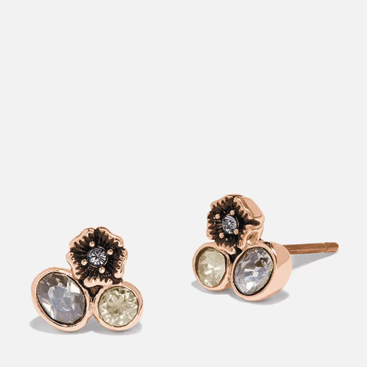 Women's Mini Tea Rose Cluster Stud - Rose Gold/Multi*Coach Sale