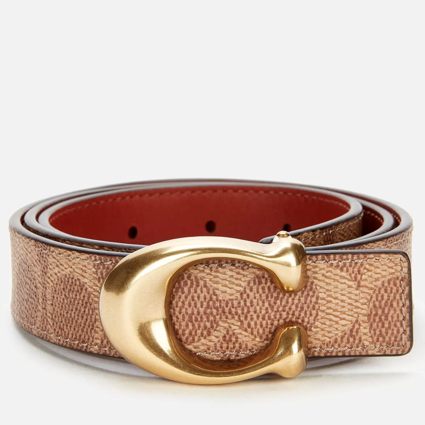 Women's 25Mm Sculpted C Coated Canvas Reversible Belt -*Coach Fashion