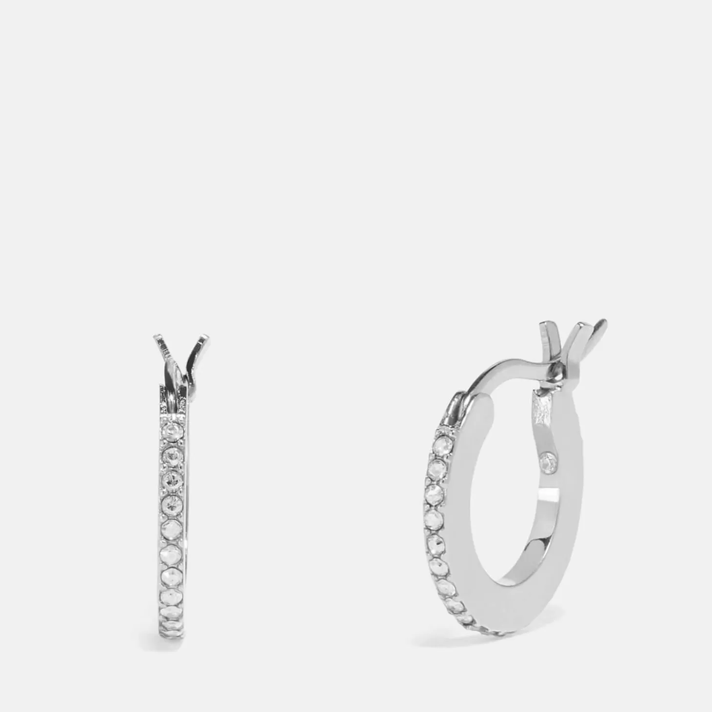 Women's Pave Huggie Earrings - Sv/Clear*Coach Best