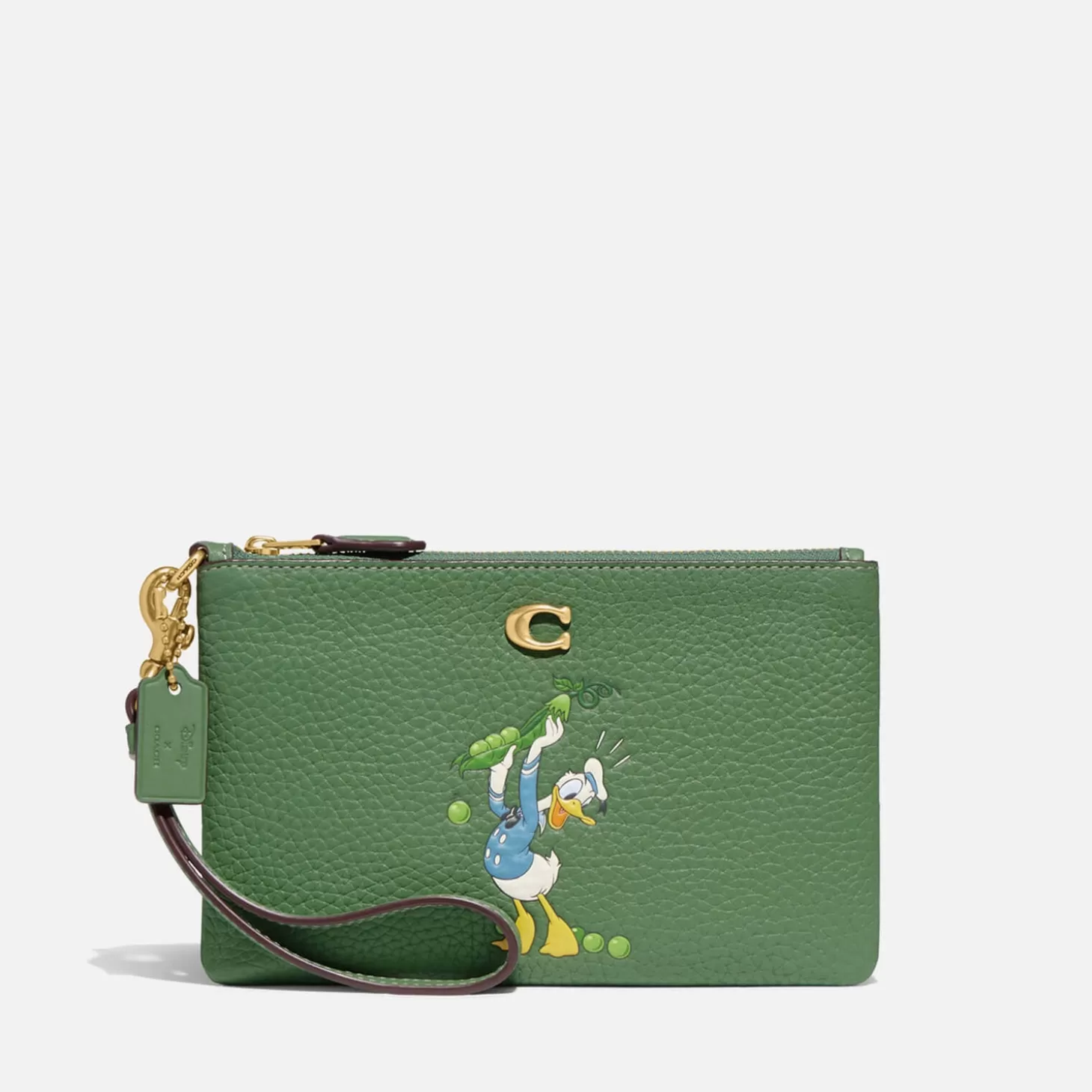 X Disney Donald Duck Small Leather Wristlet*Coach Clearance