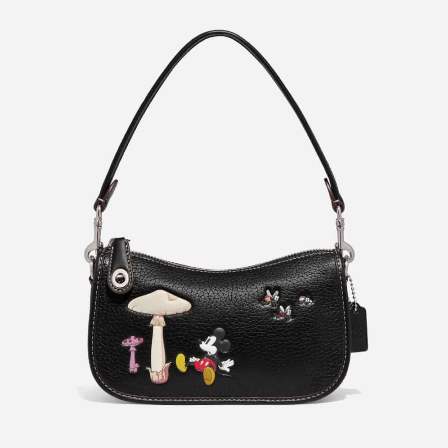 X Disney Mickey And Flowers Leather Shoulder Bag*Coach Cheap