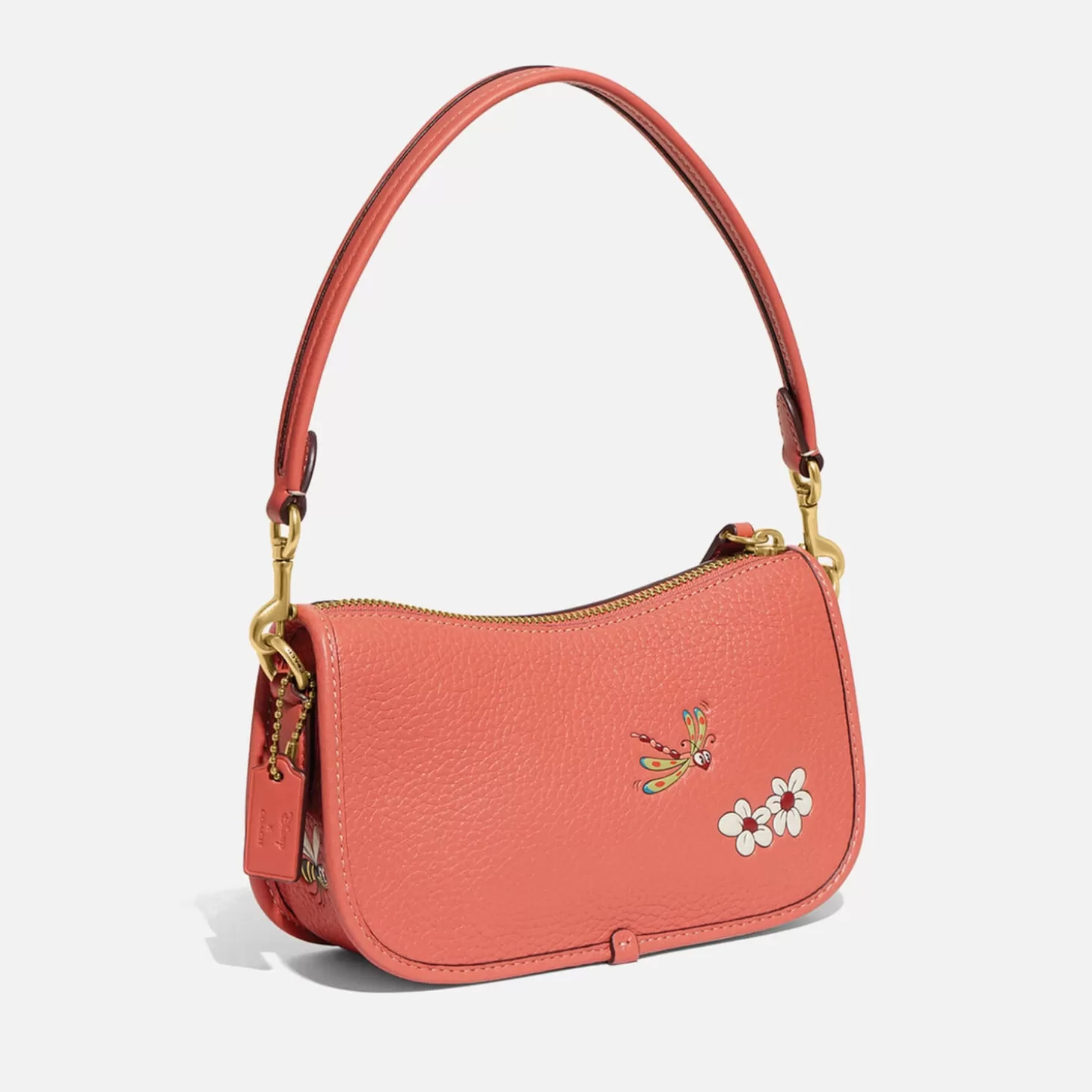 X Disney Mickey And Flowers Leather Shoulder Bag*Coach Clearance