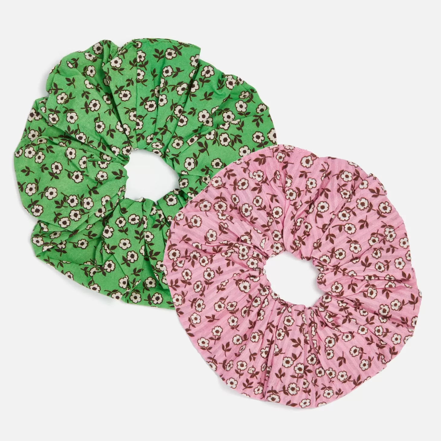 Two-Pack Floral Cotton-Gauze Scrunchies*Damson Madder Sale