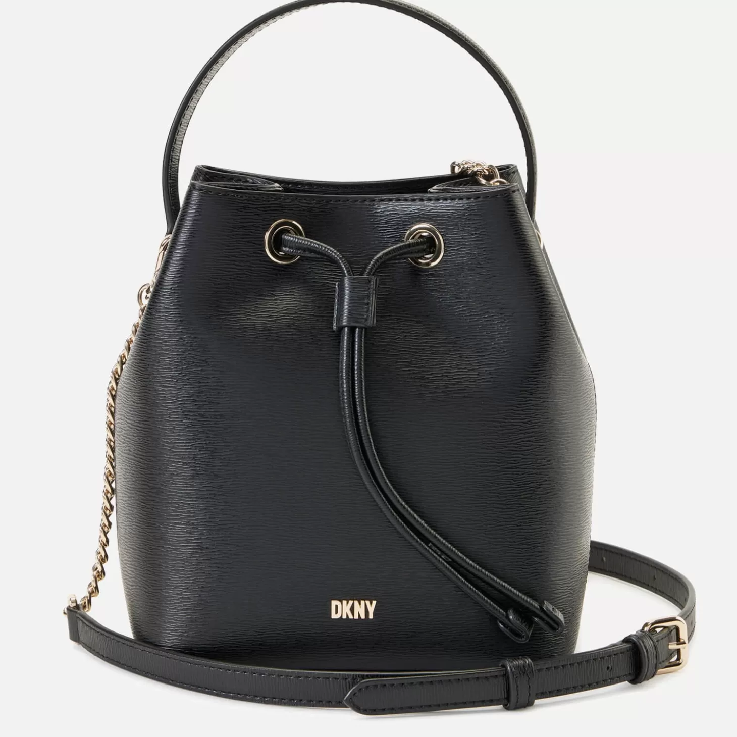 Women's Bryant Drawstring Bucket Bag - Black/Gold*DKNY Cheap