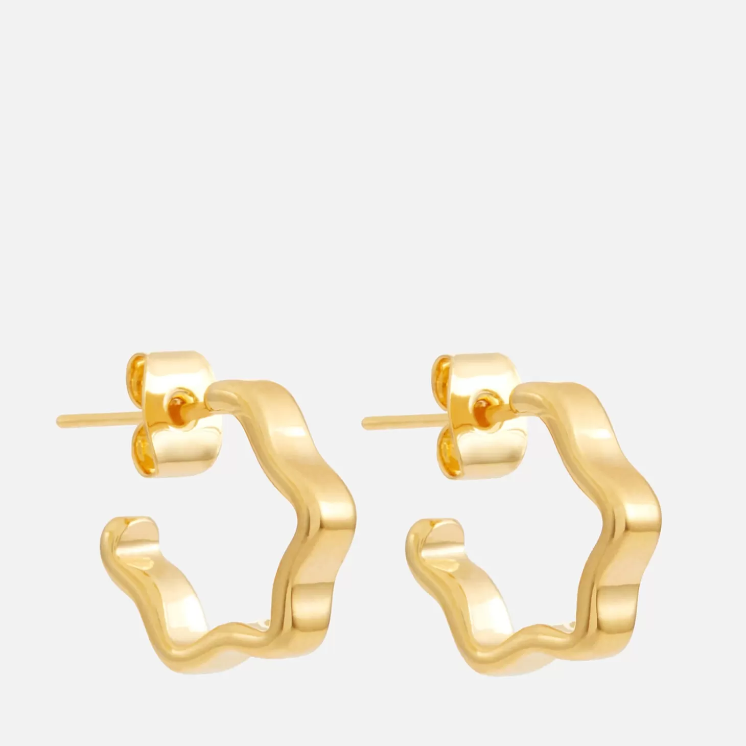 Flat Wave Gold-Tone Hoop Earrings*Estella Bartlett Flash Sale