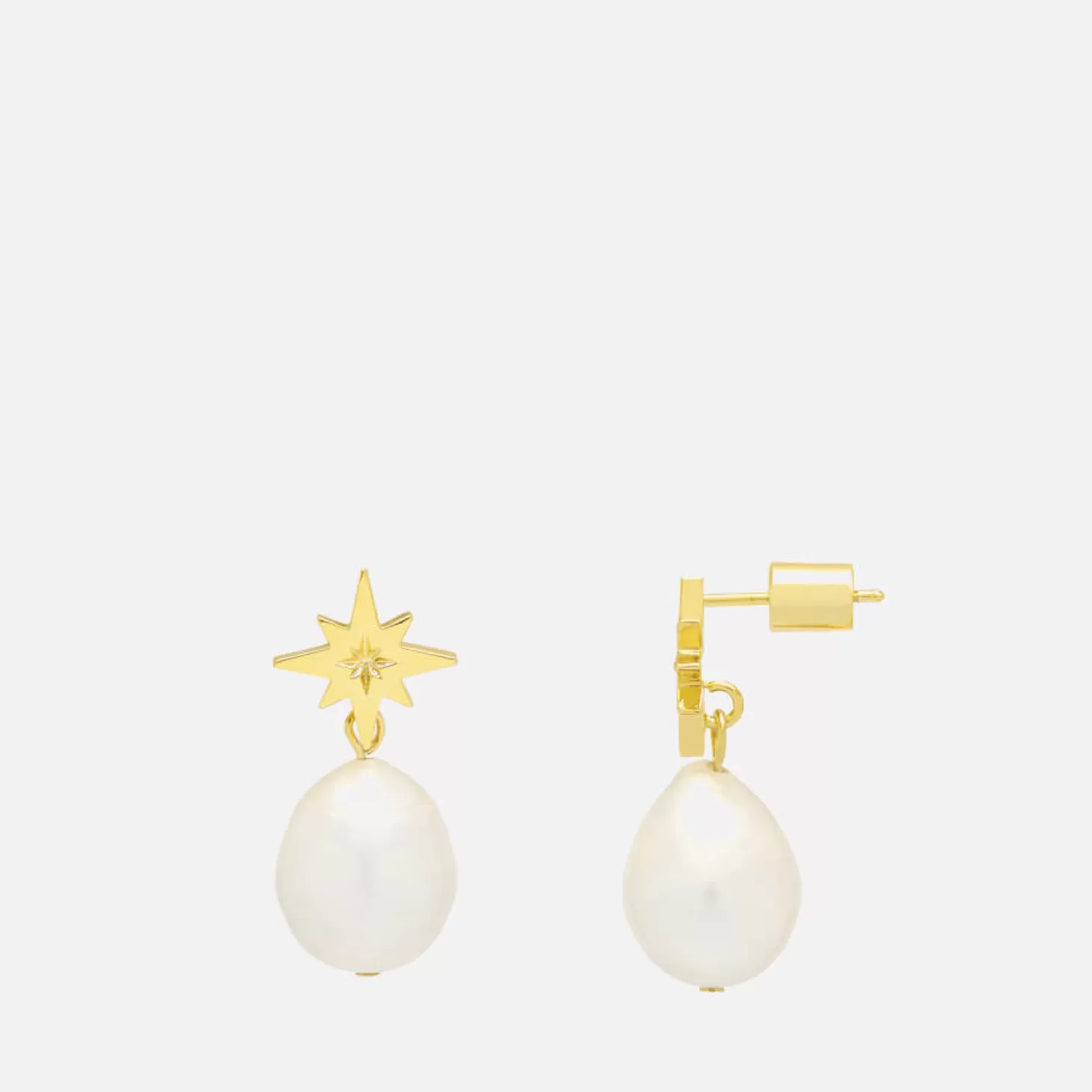 Star Gold-Plated Faux Pearl Earrings*Estella Bartlett Clearance