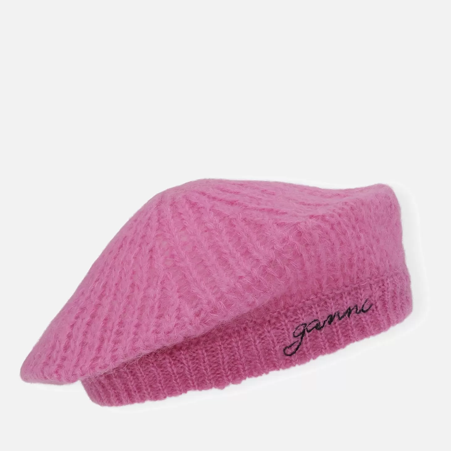 Embroidered Ribbed Mohair-Blend Beret*Ganni Cheap