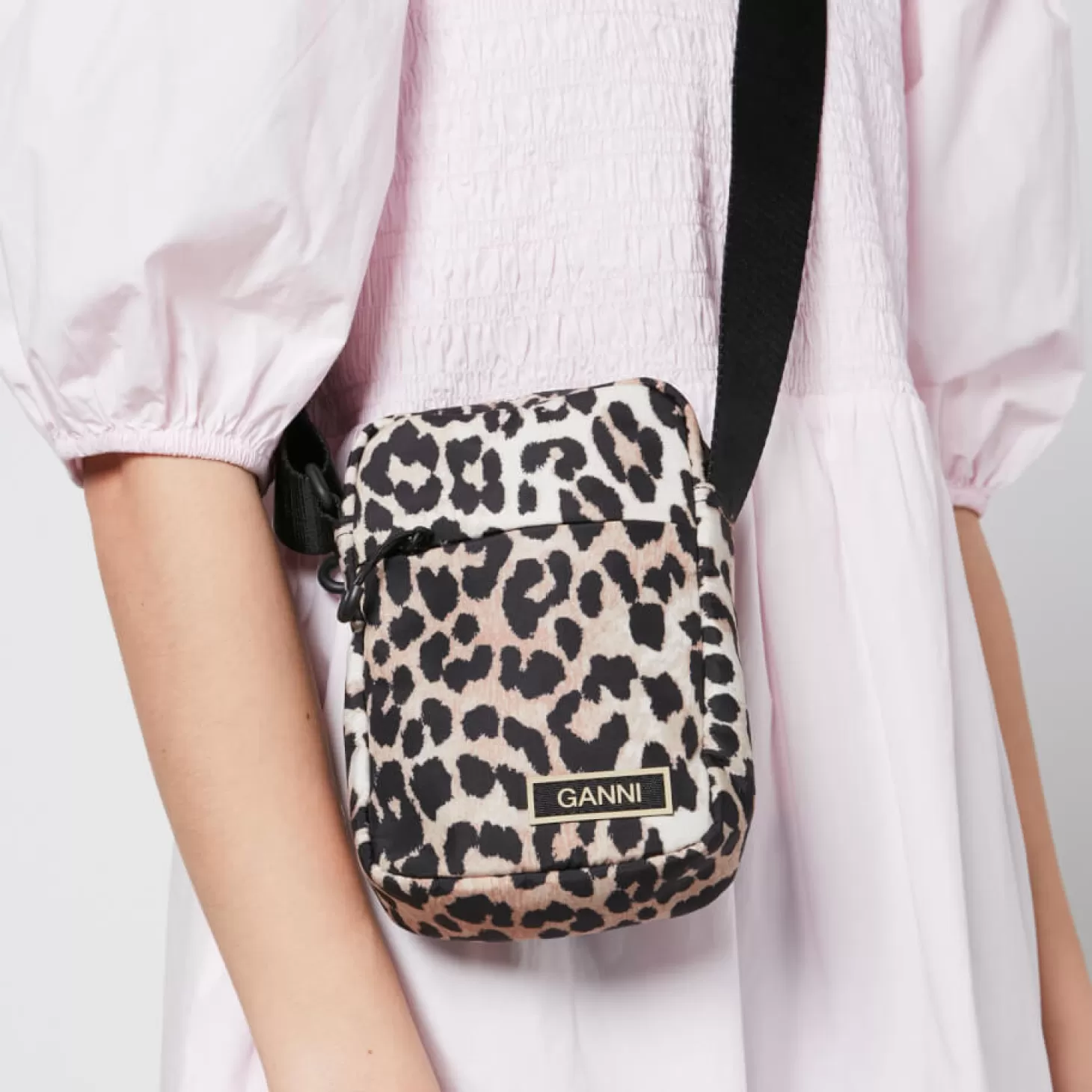 Festival Leopard-Print Recycled Shell Bag*Ganni Best Sale