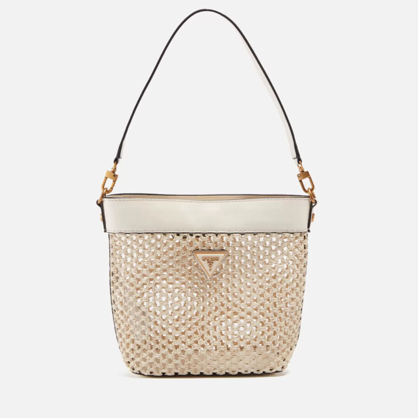 Vikky Logo-Appliqued Raffia Bucket Bag*Guess Best Sale