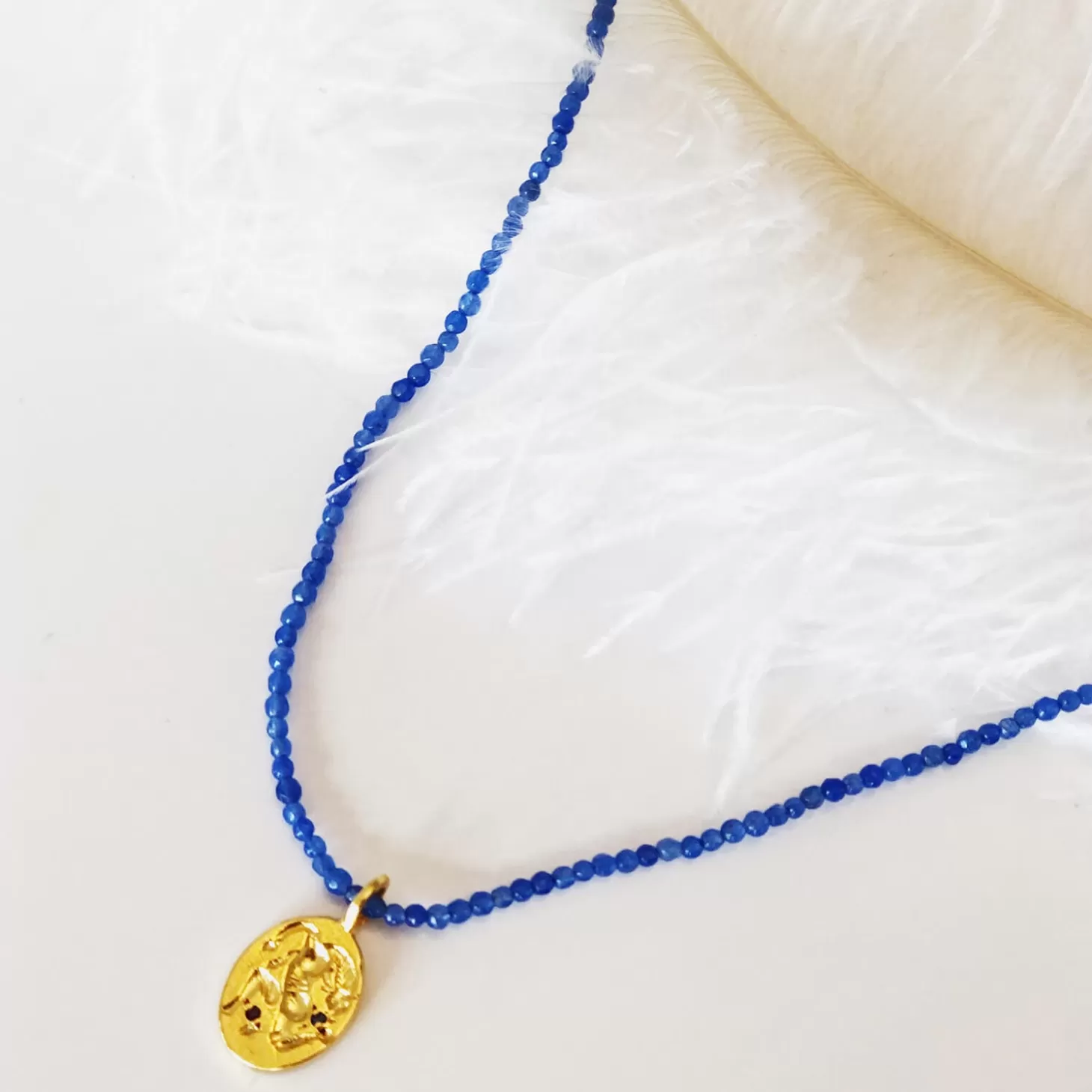 Women's Sealstone Runner Necklace - Blue*Hermina Athens Online