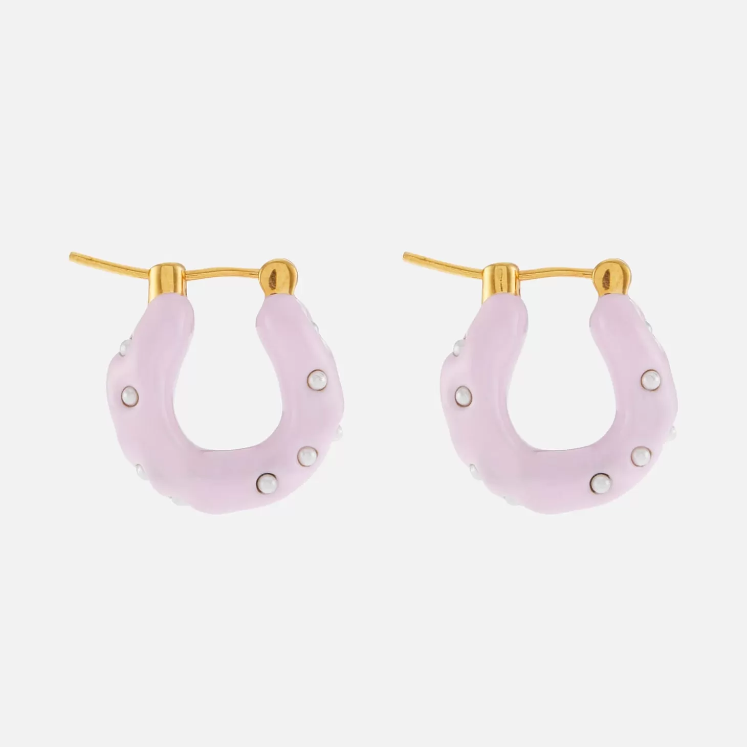 Enamelmini Pearl And Gold-Tone Hoop Earrings*Joanna Laura Constantine Sale