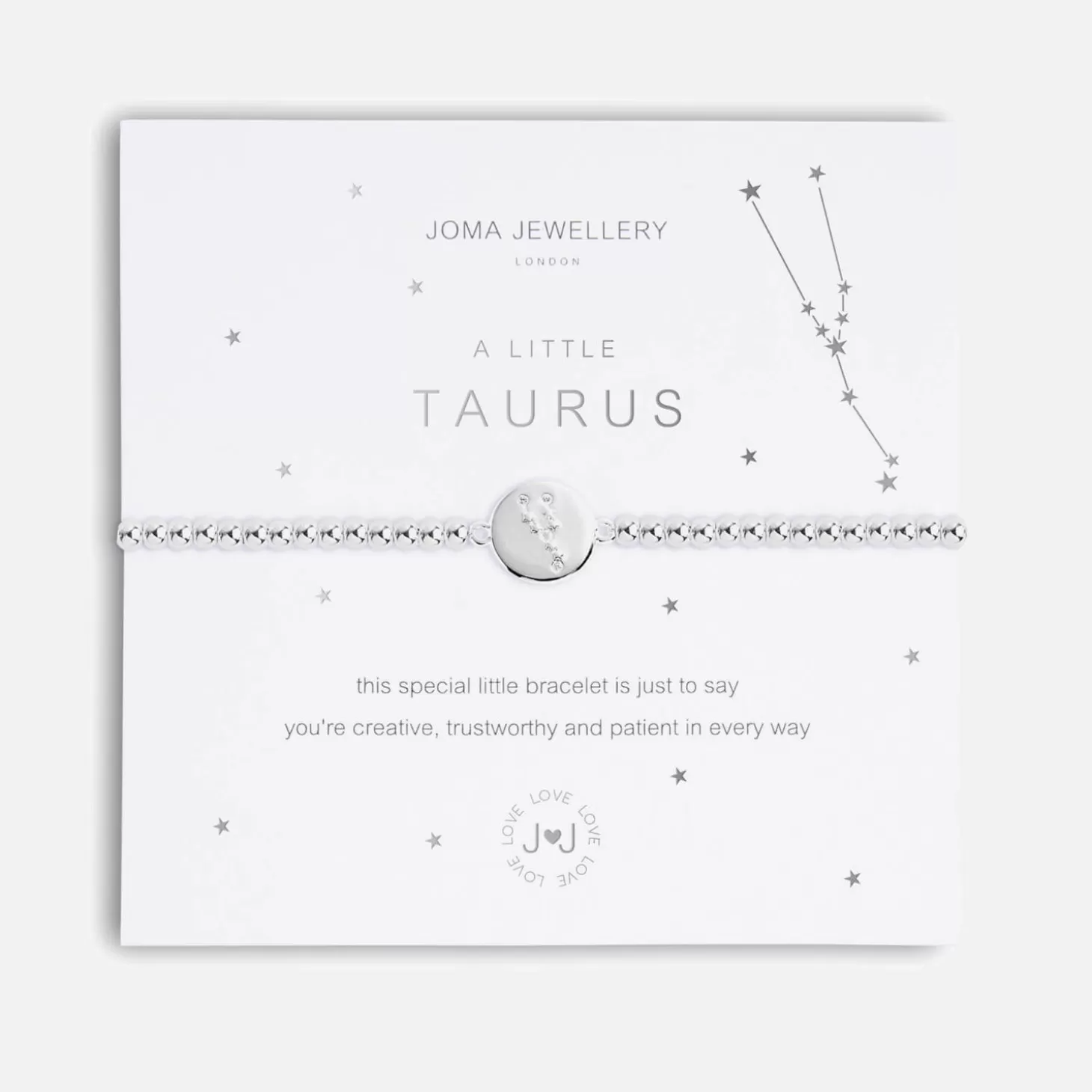 Women's A Little Taurus Silver Bracelet Stretch - Silver*Joma Jewellery Outlet