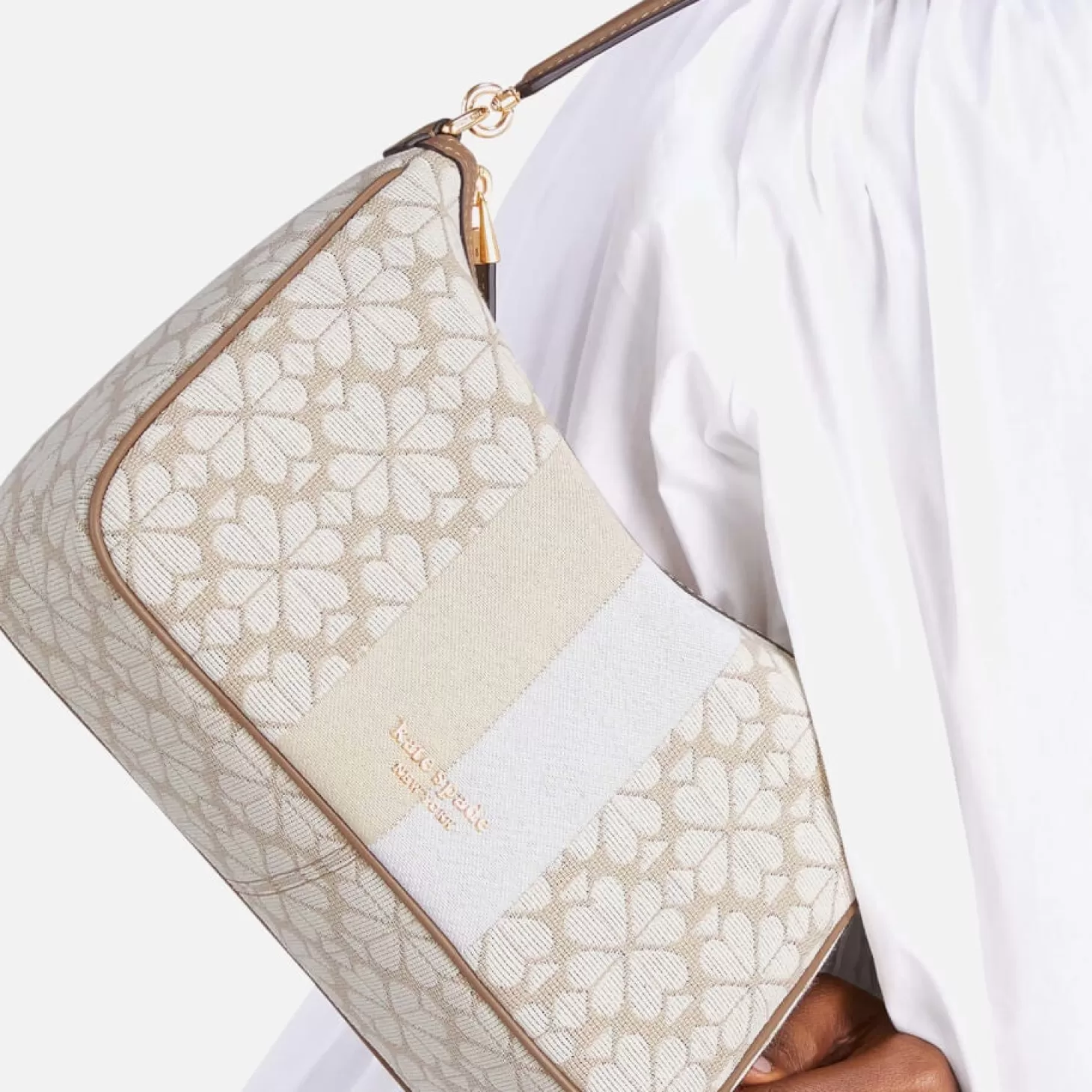 Small Sam Leather-Trimmed Jacquard Bag*Kate Spade New York Store