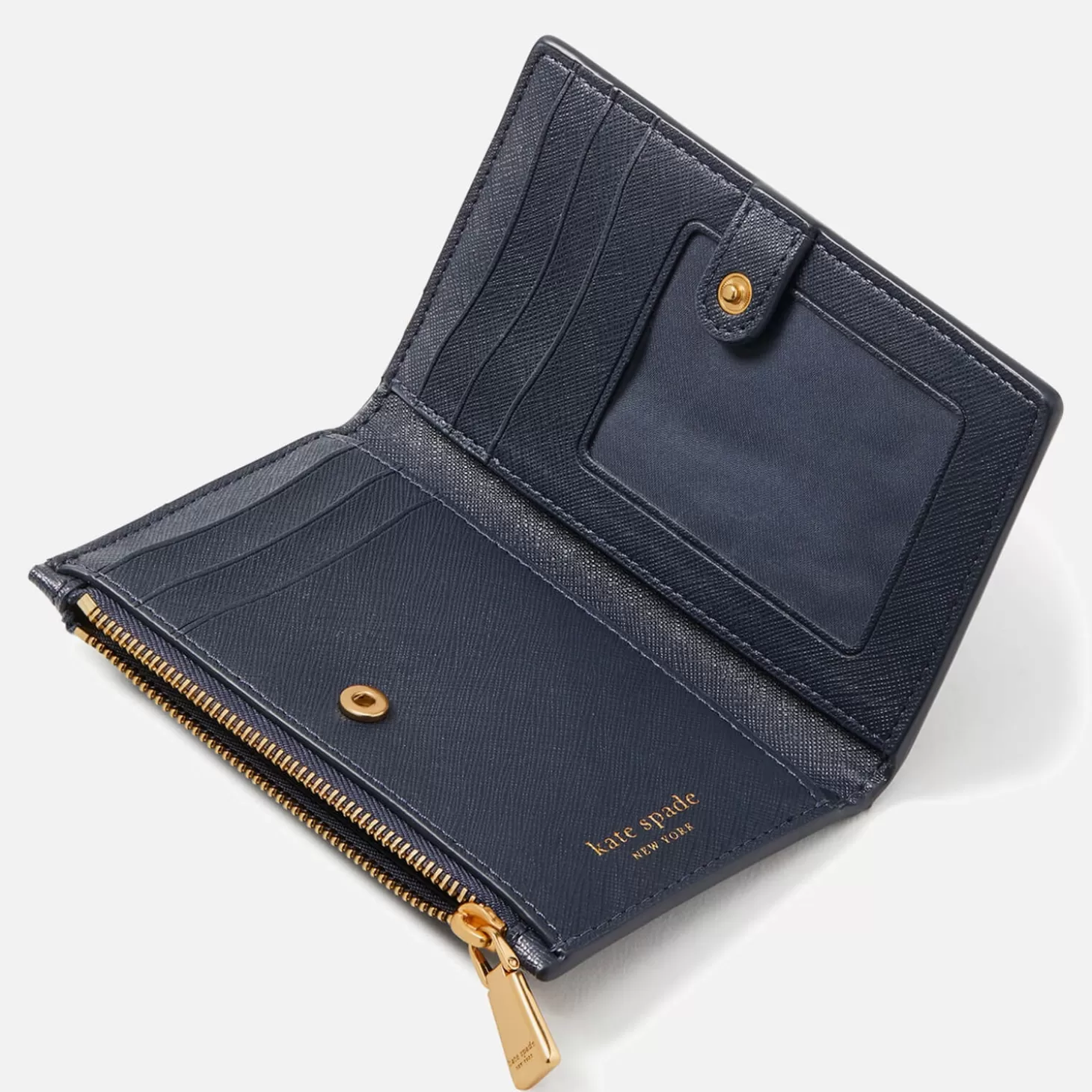 New York Women's Shaggy Embossed Saffiano Leather Smalll Slim Bifold Wallet - Blazer Blue Multi*Kate Spade Flash Sale