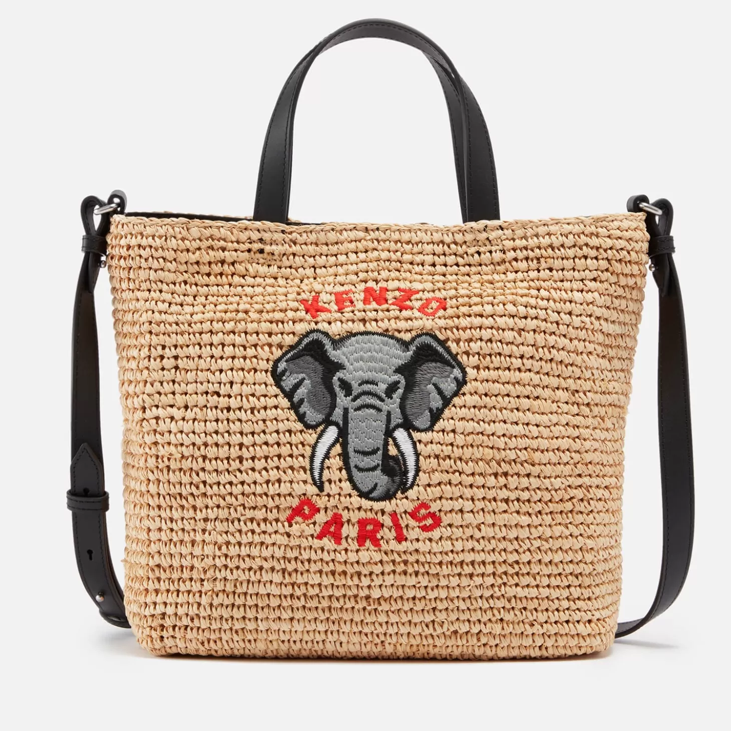 Logo-Appliqued Raffia Bucket Bag*KENZO Shop