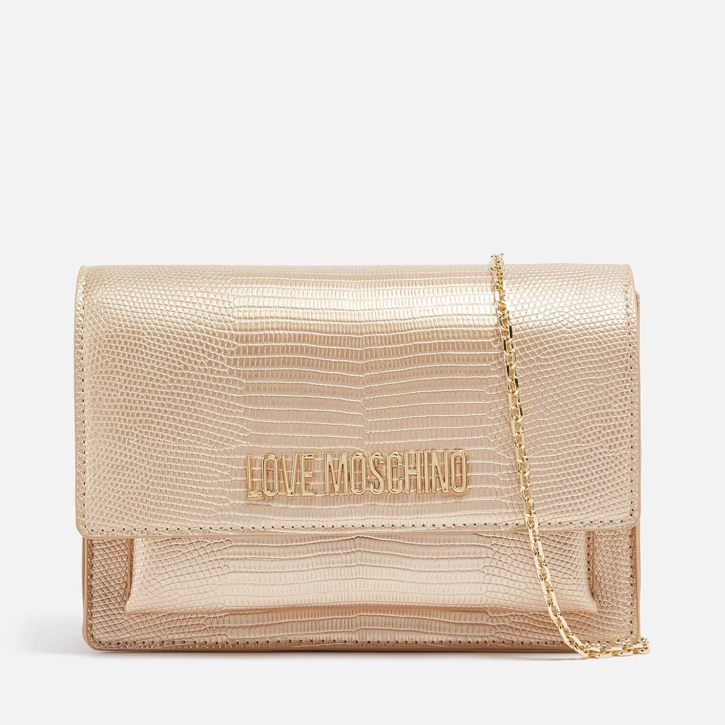 Lizard-Effect Faux Leather Cross Body Bag*Love Moschino Online