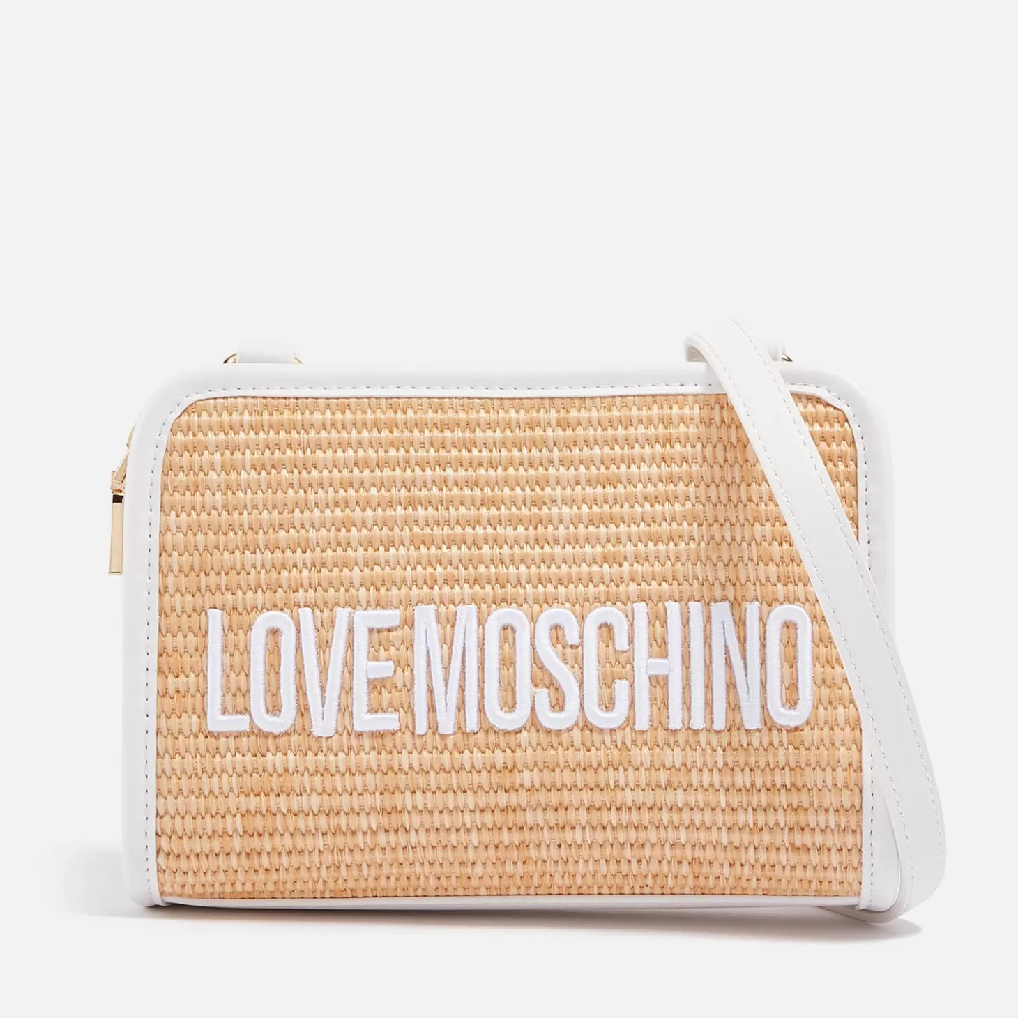 Rattan Faux Leather Crossbody Bag*Love Moschino Cheap