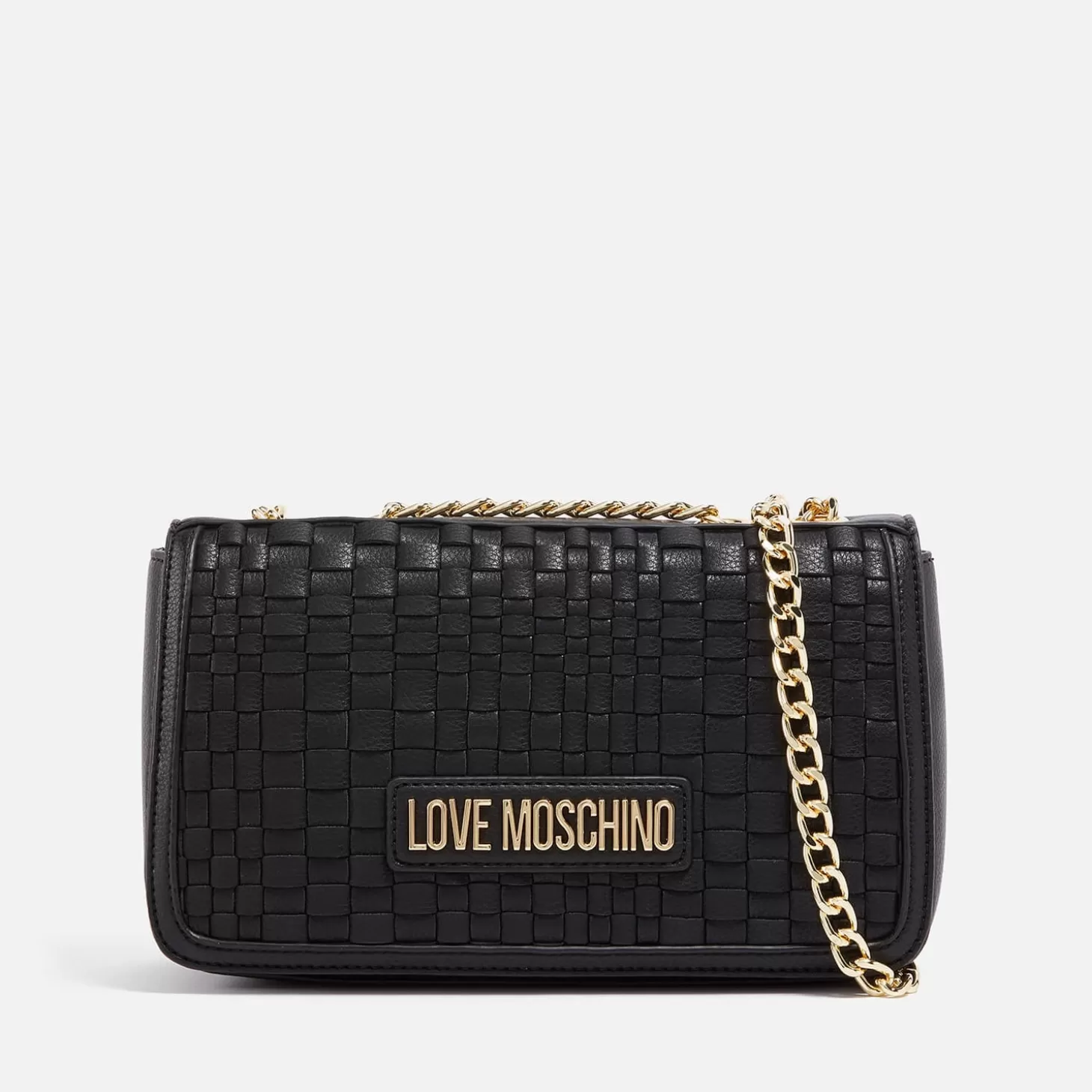 Woven Faux Leather Shoulder Bag*Love Moschino Sale