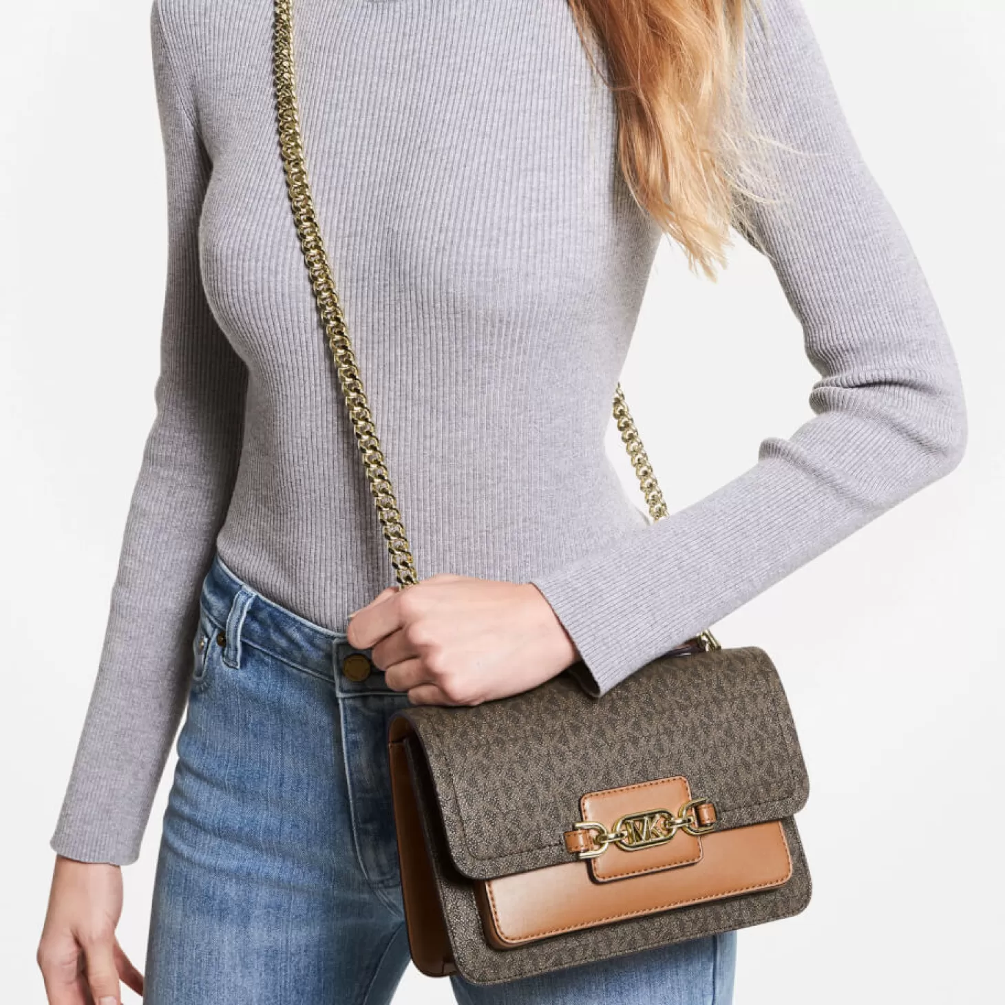 Women's Heather Large Shoulder Bag - Brown/Acorn*MICHAEL Michael Kors Cheap