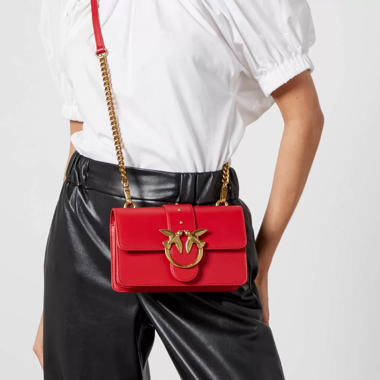 Love One Mini Vitello Seta Leather Bag*Pinko Online