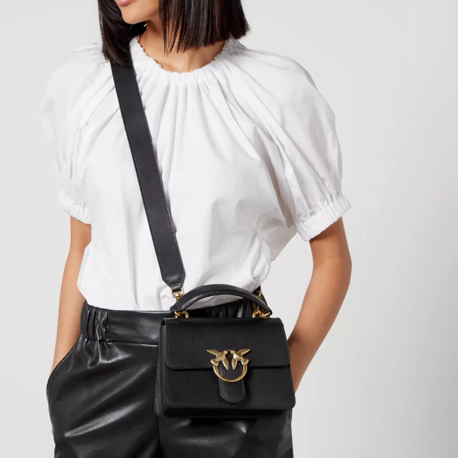 Love One Top Handle Mini Leather Bag*Pinko Flash Sale