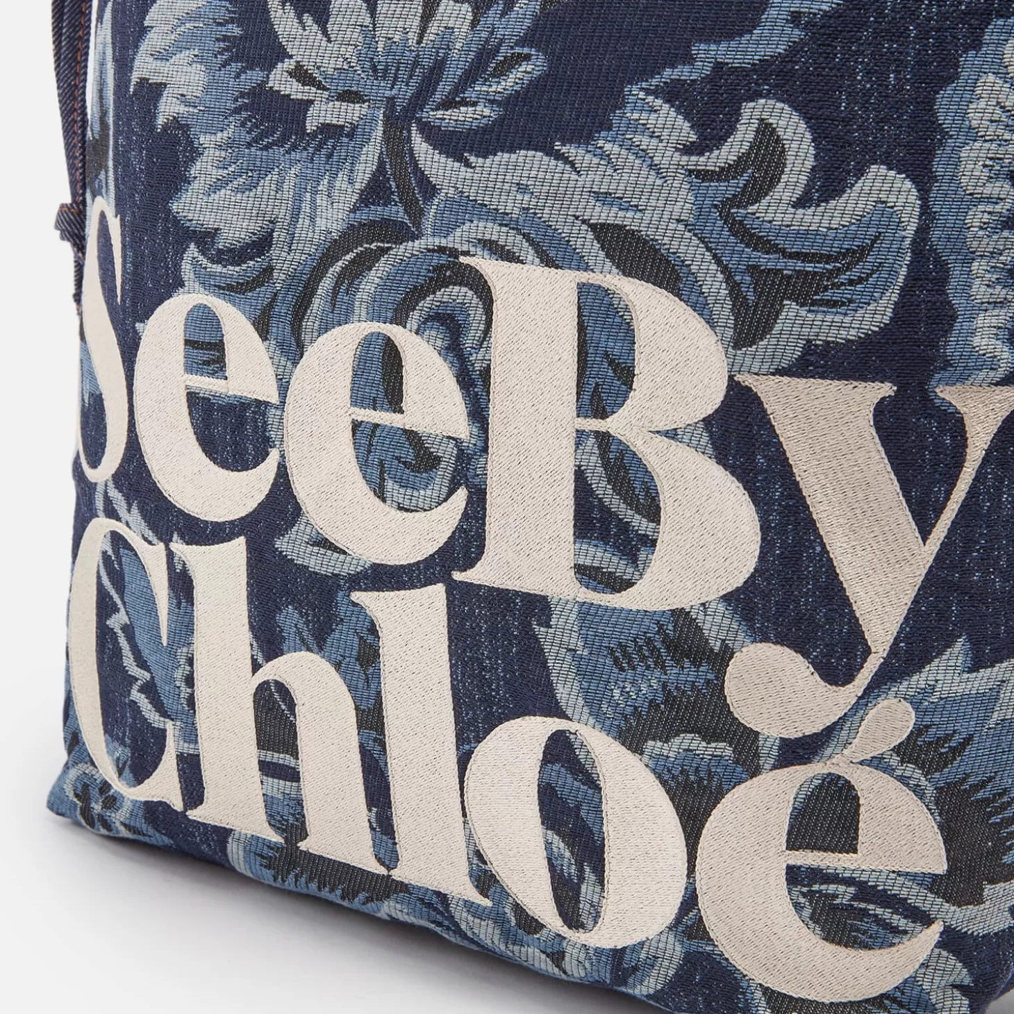 Floral Denim-Jacquard Tote Bag*See By Chloe Online