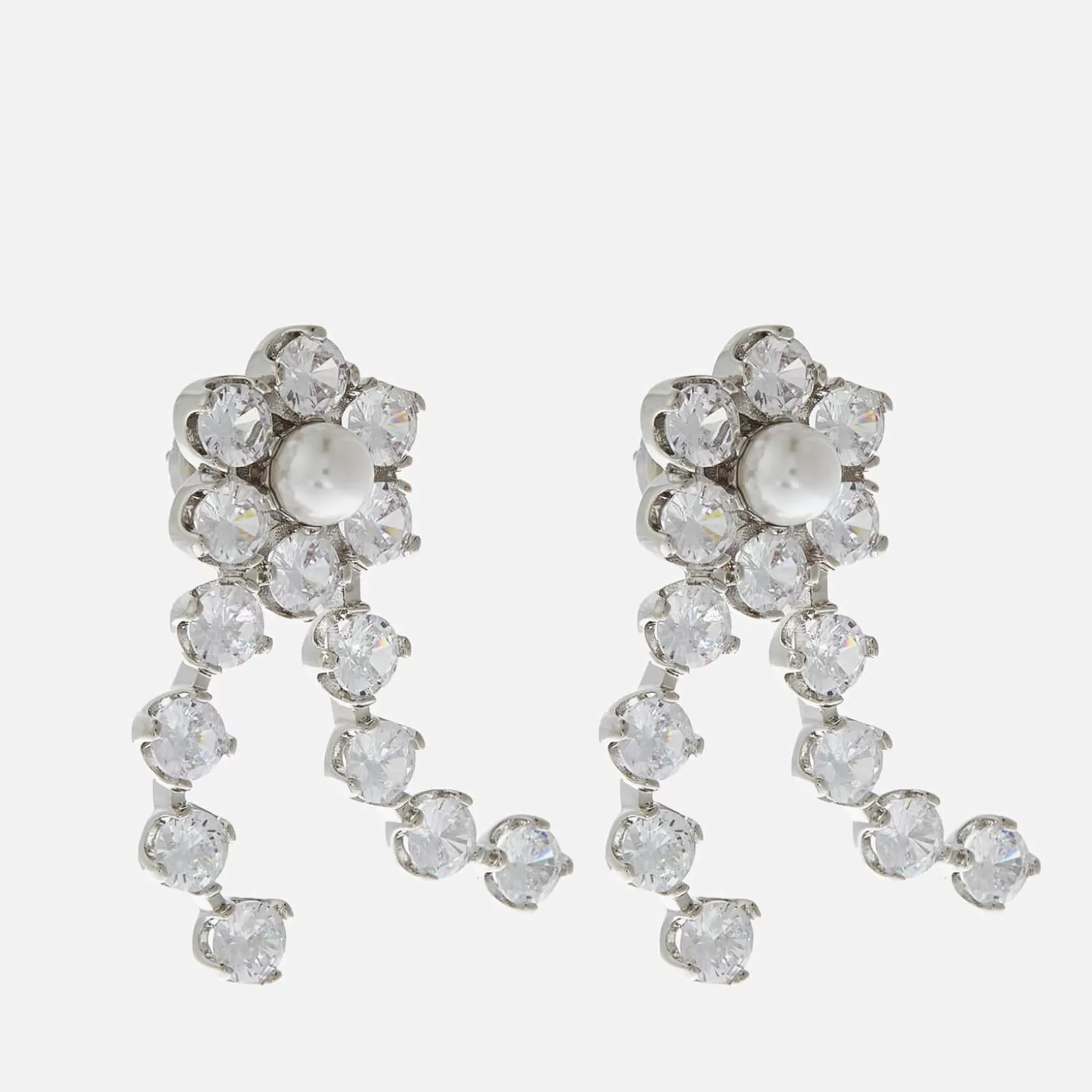 Calla Silver-Tonecrystal And Faux Pearl Earrings*Shrimps Cheap