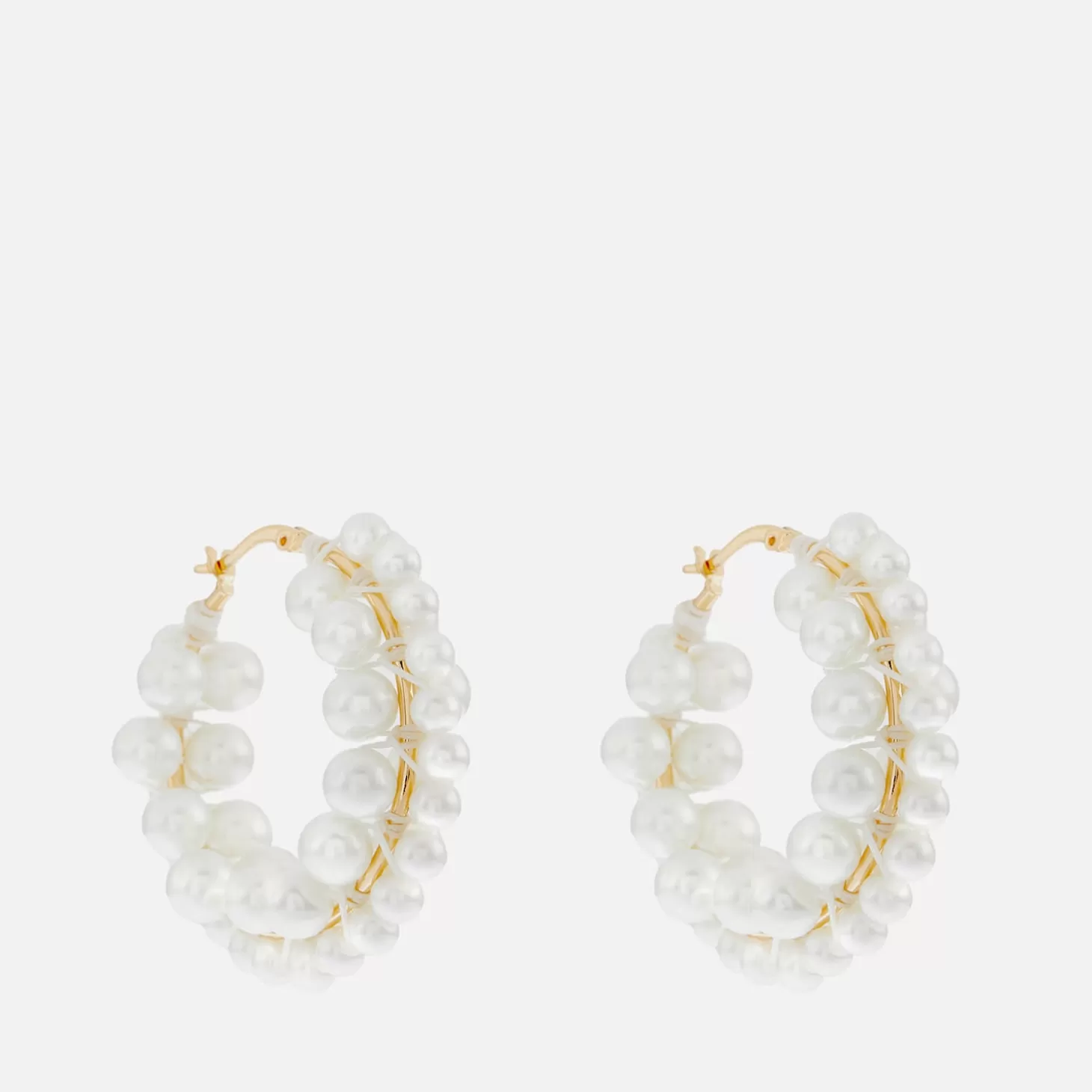 Cooper Faux Pearl Hoop Earrings*Shrimps Hot