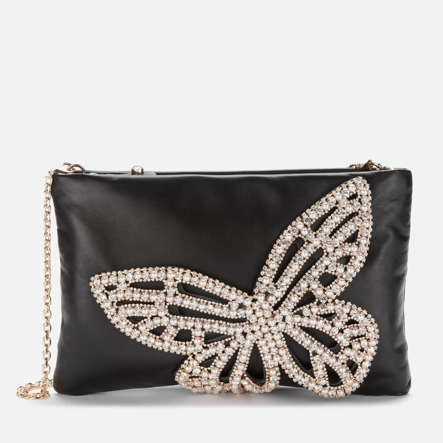 Women's Flossy Crystal Clutch - Black & Pearl*Sophia Webster Fashion