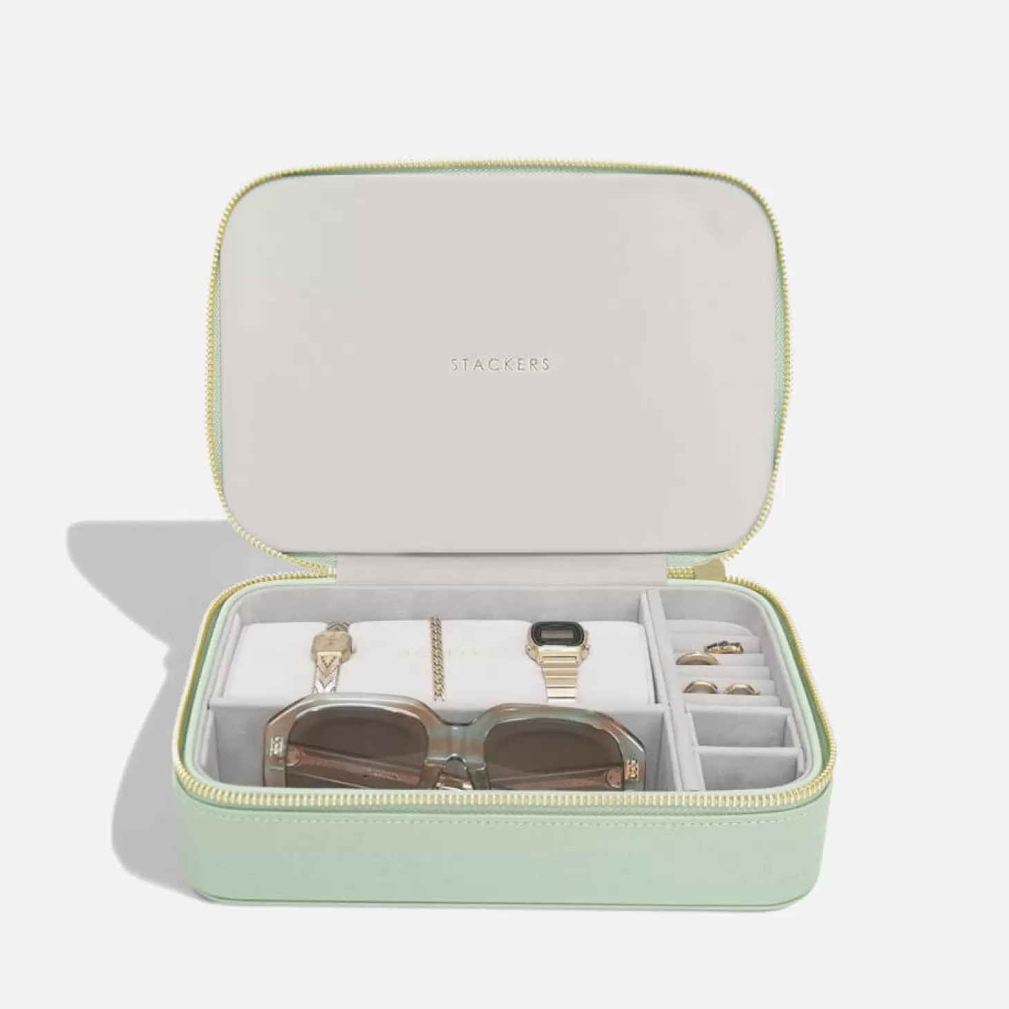 Travel Jewellery + Sunglasses Box - Sage*Stackers New