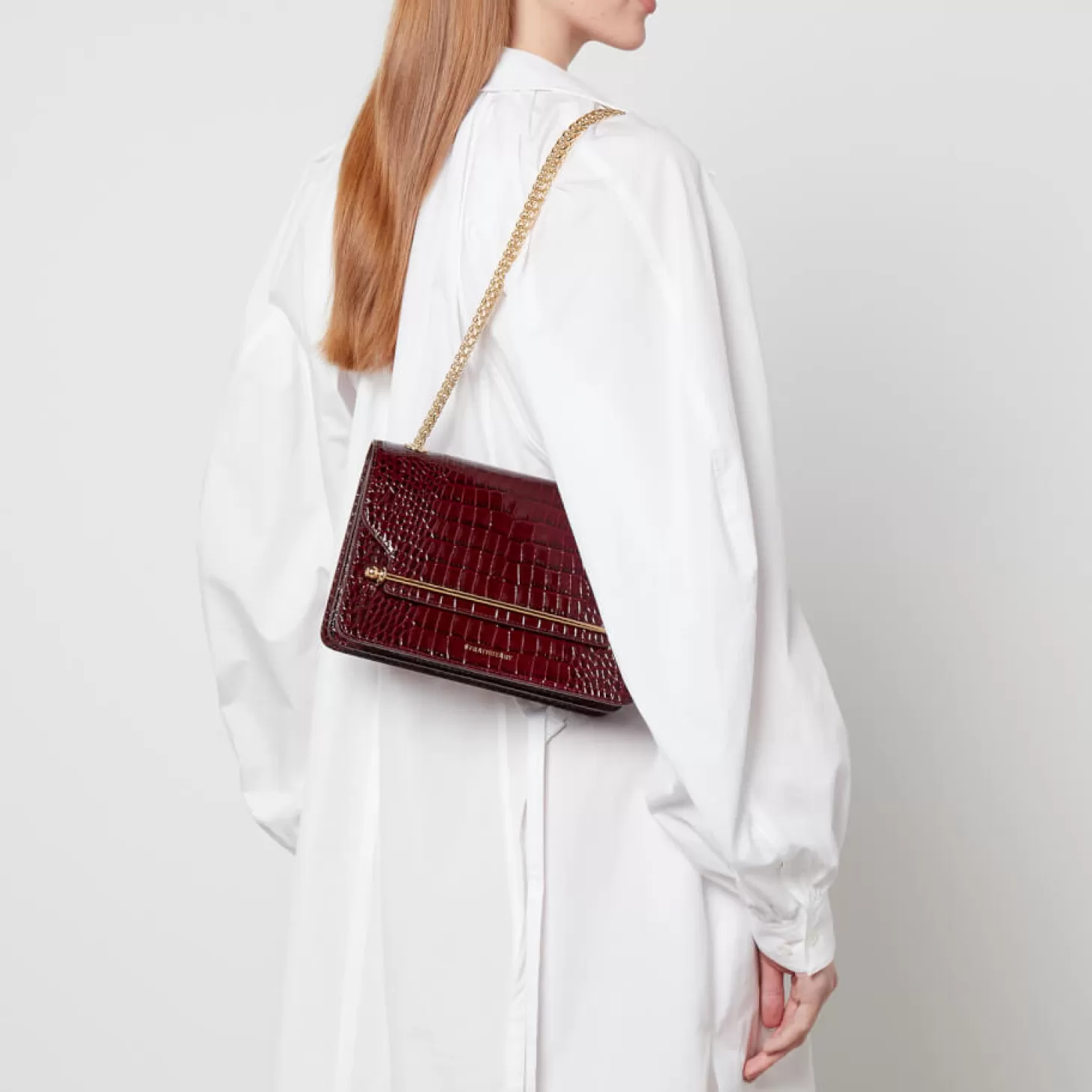 Women's East/West Shoulder Bag - Burgundy*Strathberry Online