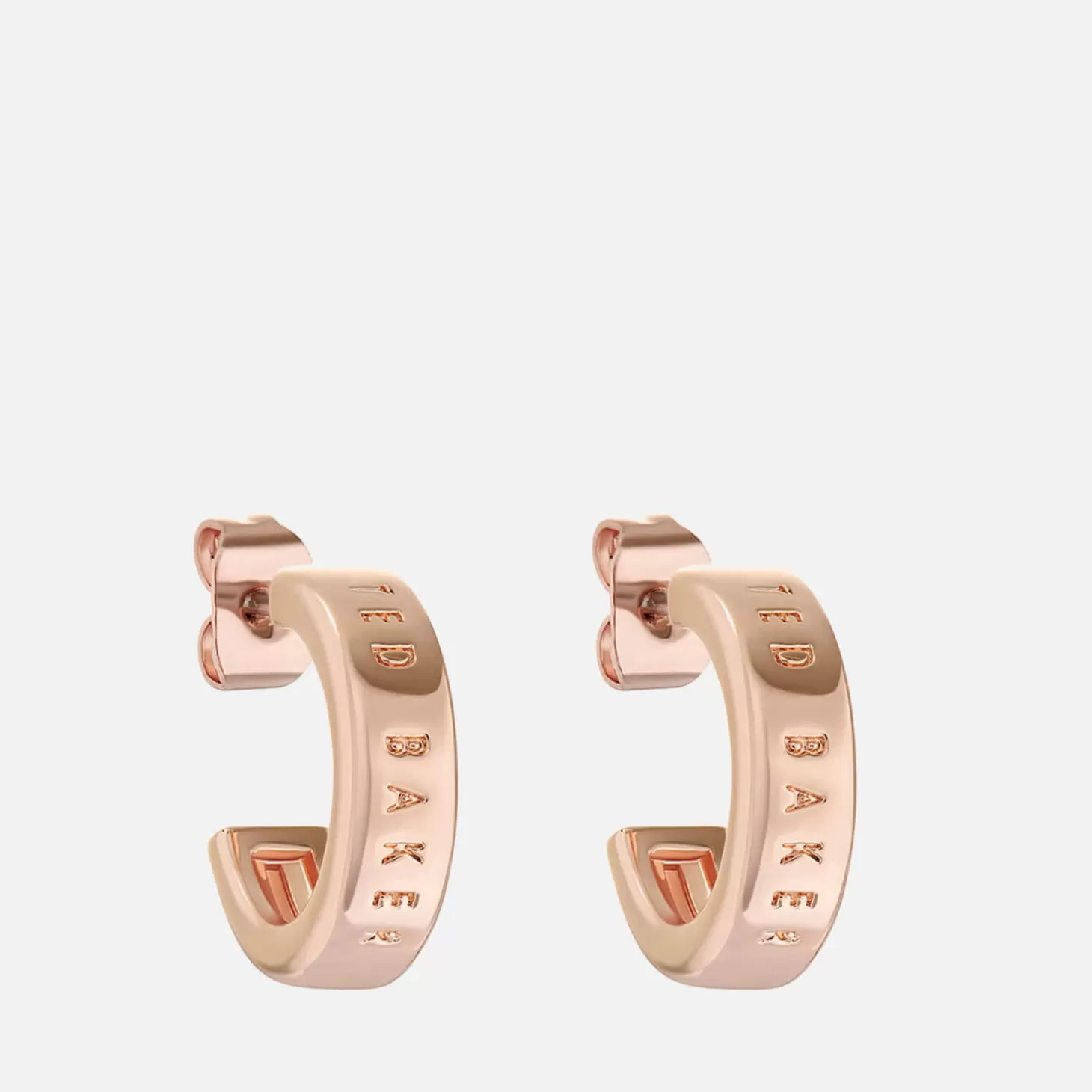 Helanna Nano Logo Rose Gold-Tone Hoop Earrings*Ted Baker New