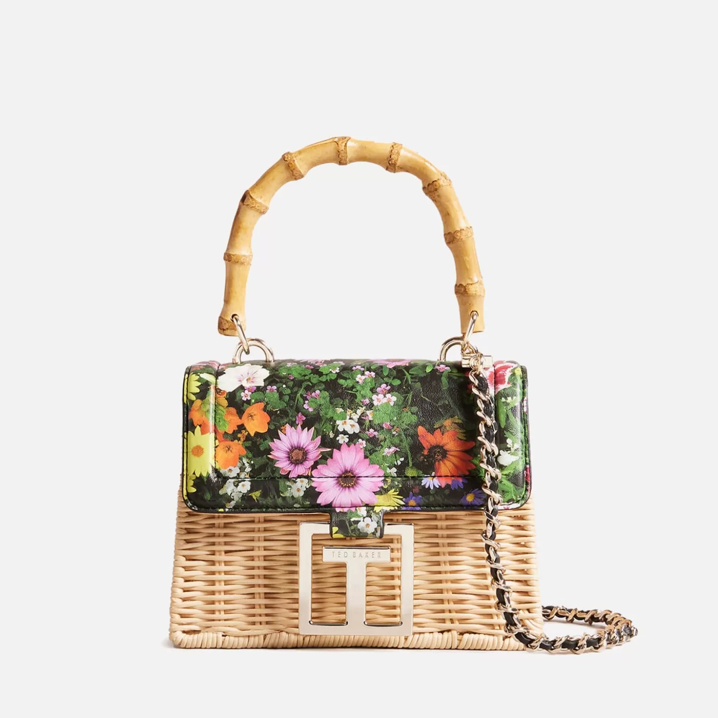 Jaysisa Mini Floral-Print Rattan Bag*Ted Baker Cheap