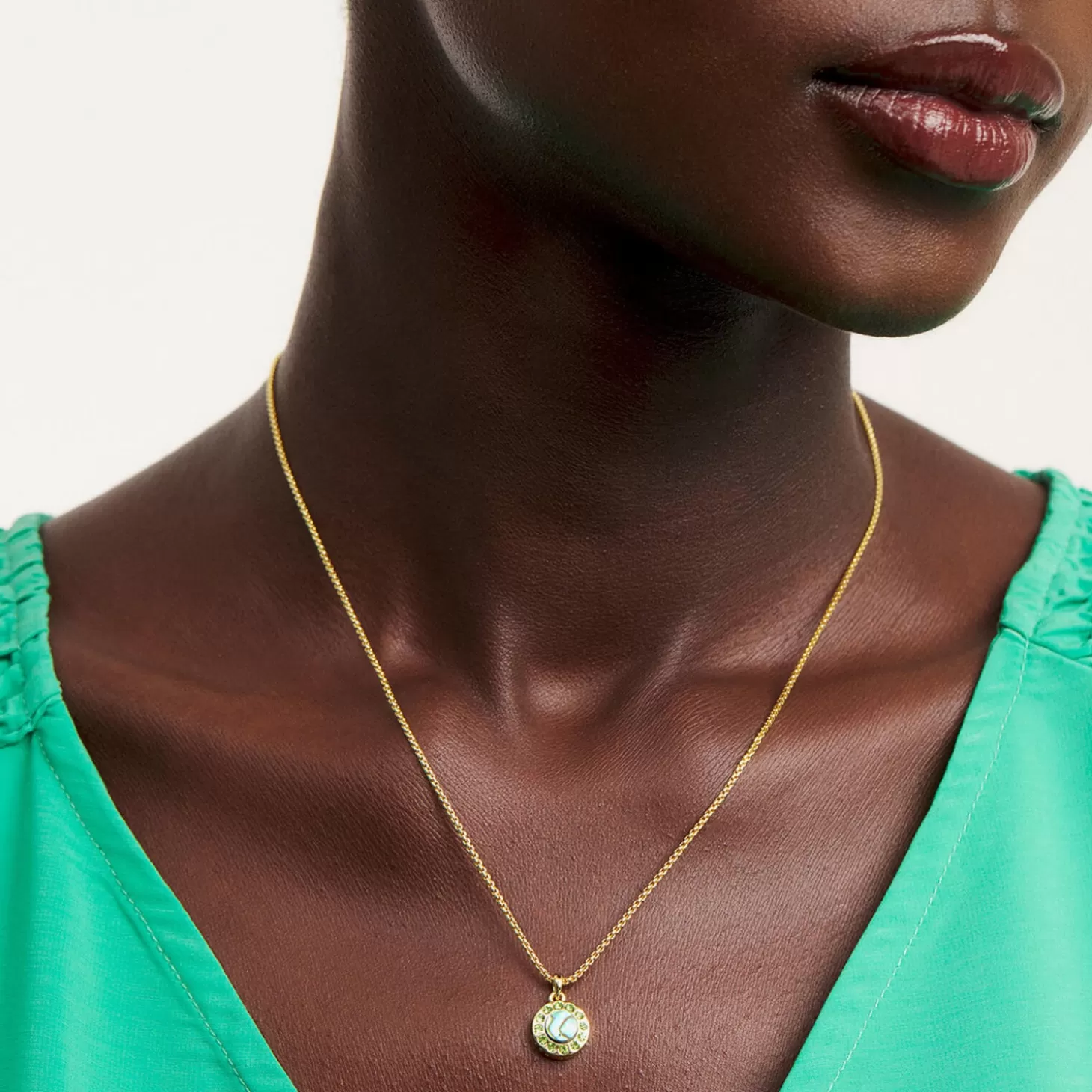 Women's Gemmarh: Gem Button Pendant - Goldgreen*Ted Baker Shop